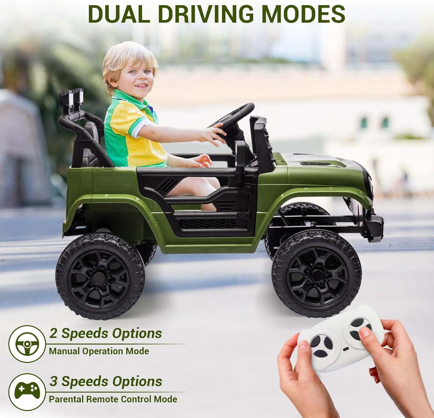 Garvee Kids Ride On Truck Car TR2311 with Remote Controller, LED Lights & Music, Age 3+