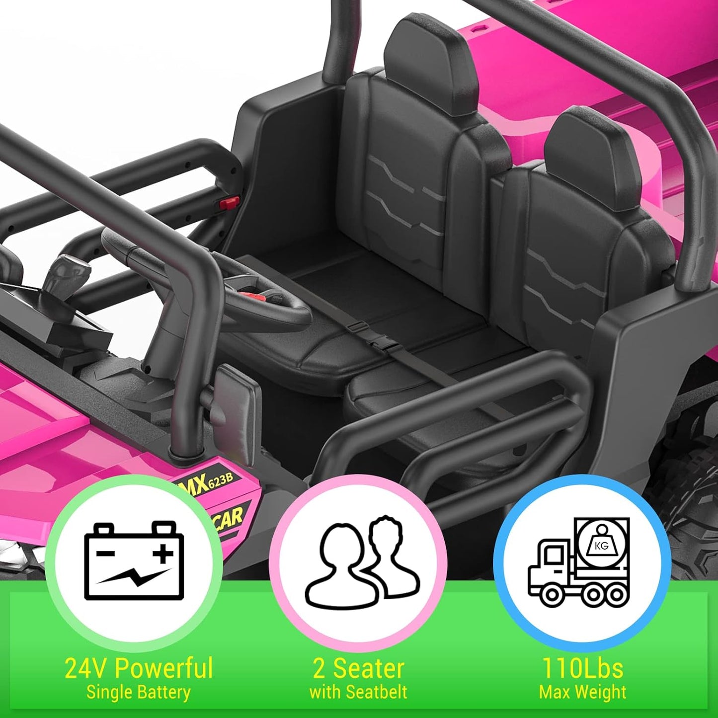 Garvee 24V Ride On Dump Truck for Kids, 4 x 75W Motors