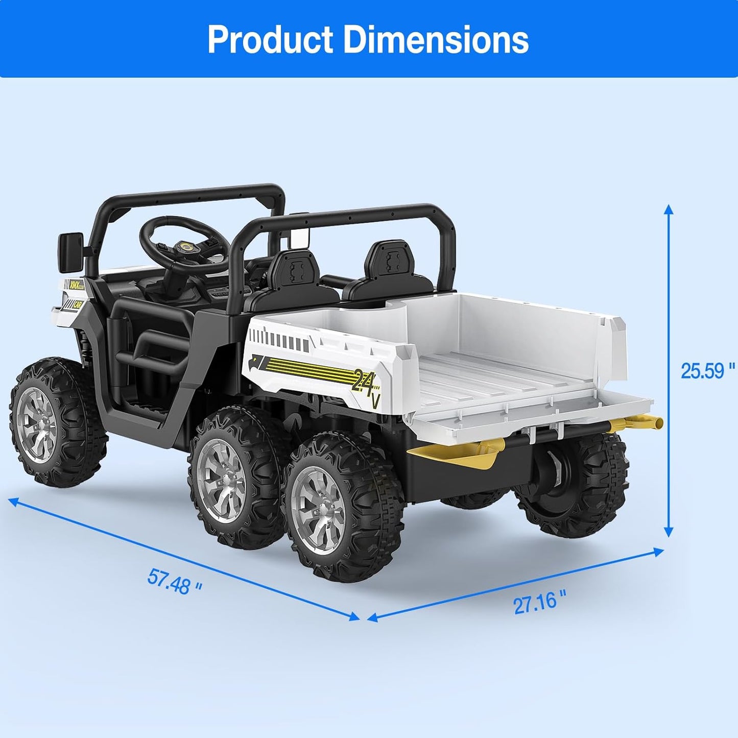 Garvee 24V Ride On Dump Truck for Kids, 4 x 75W Motors