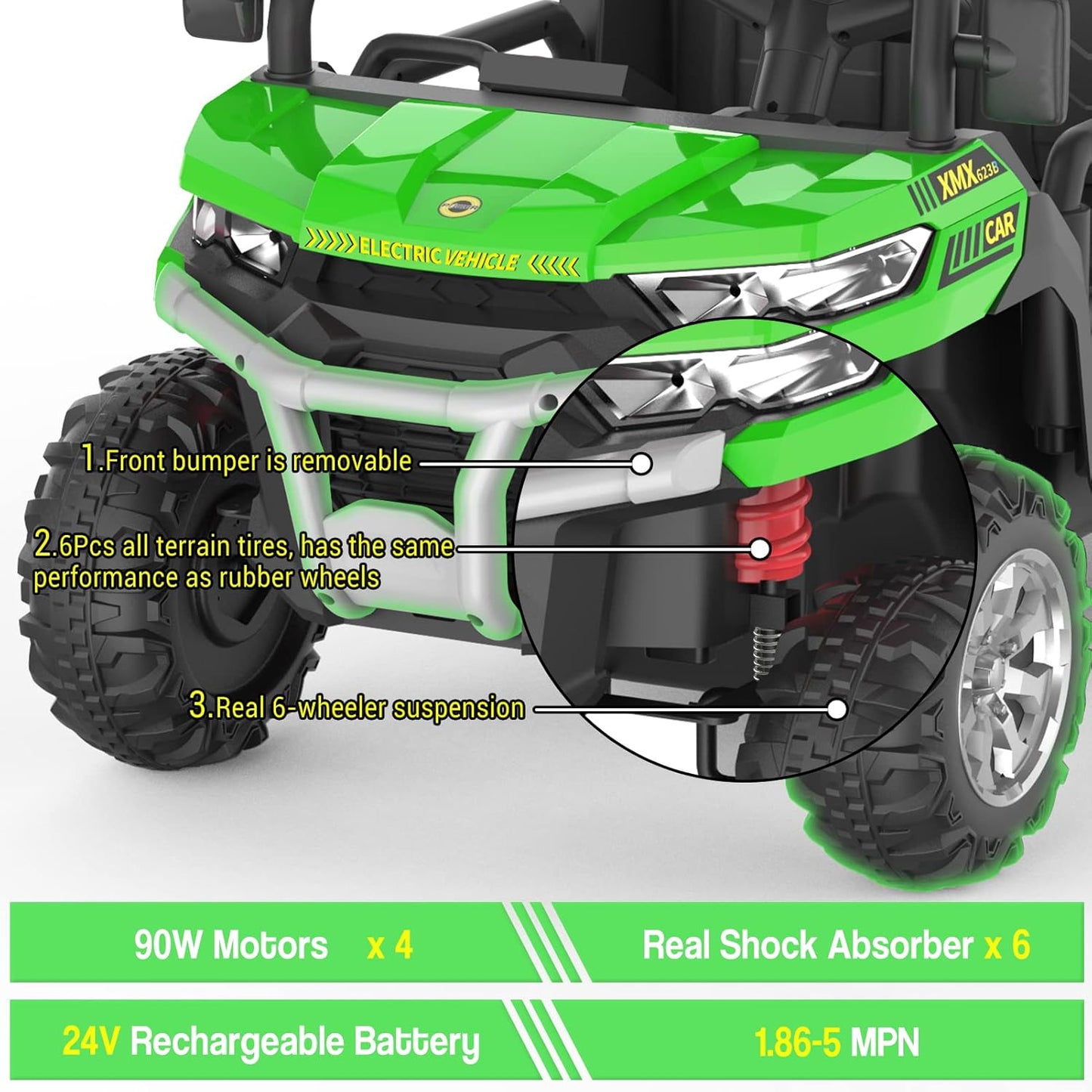 Garvee 24V Ride On Dump Truck for Kids, 4 x 75W Motors