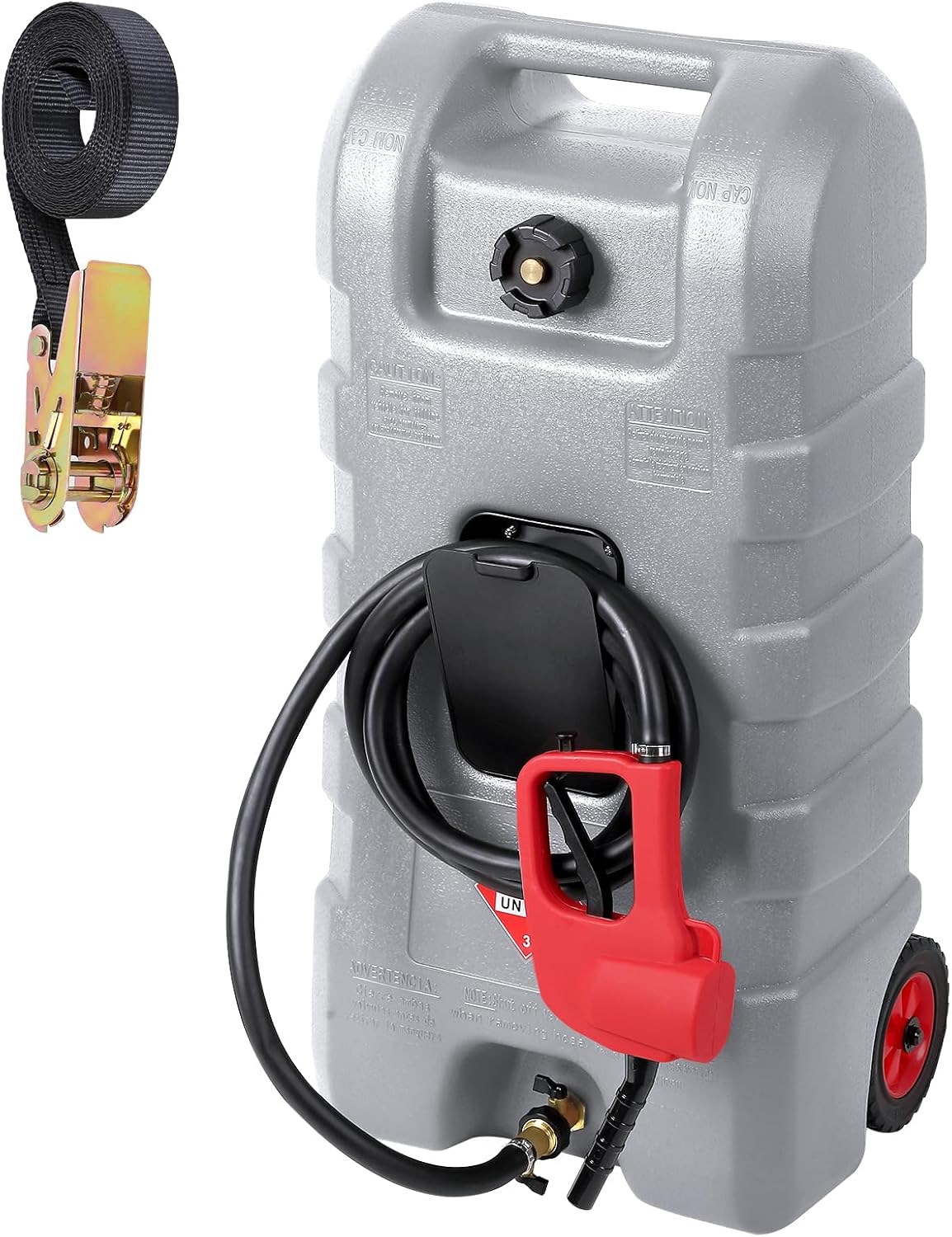 Riedhoff 15.06 Gallon Portable Gas Can, Fluid Transfer Siphon Pump & 10' Delivery Hose