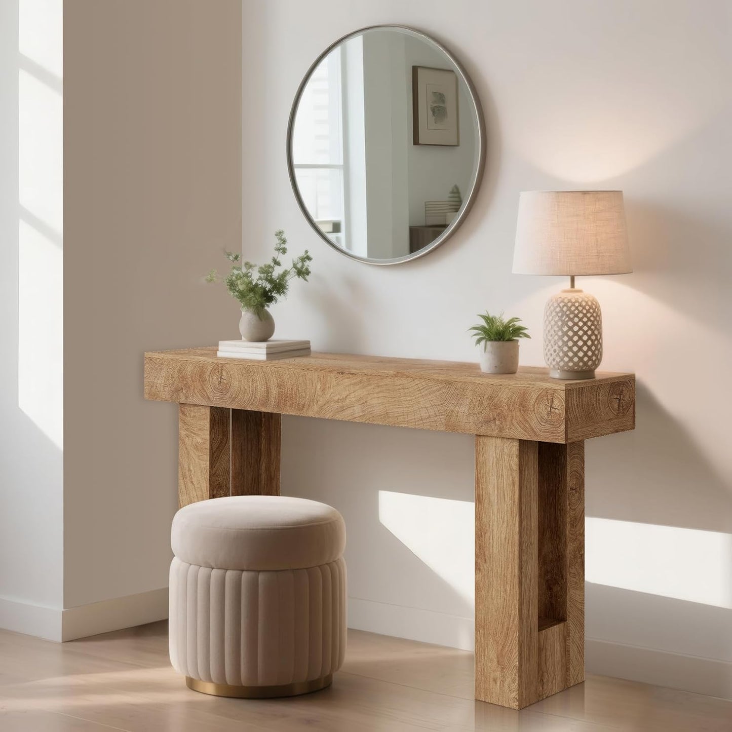 Garvee 63" Console Table for Entryway, Industrial Console Sofa Table