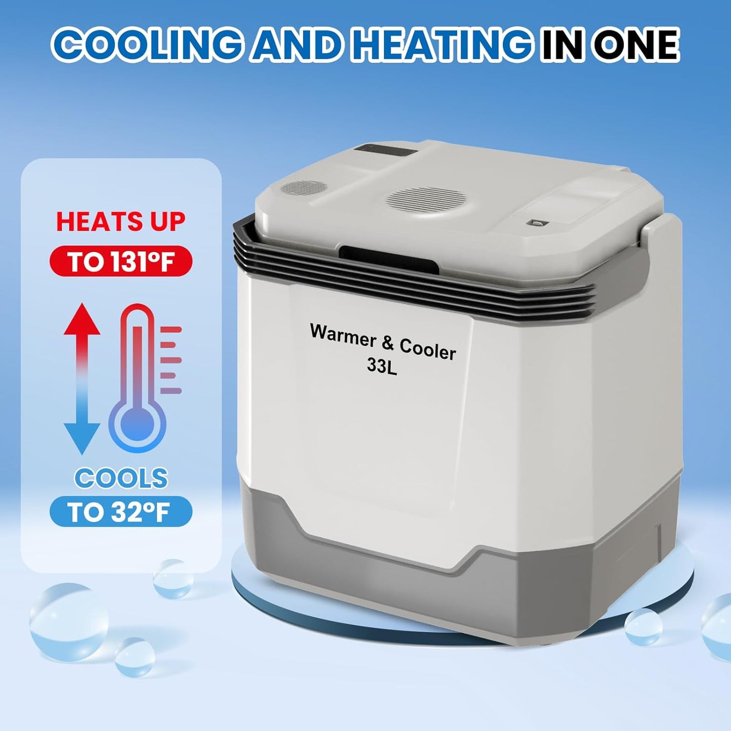 Riedhoff Car Refrigerator, Cooler & Warmer 35 Quart/33 L, 12V/110V AC Plug in
