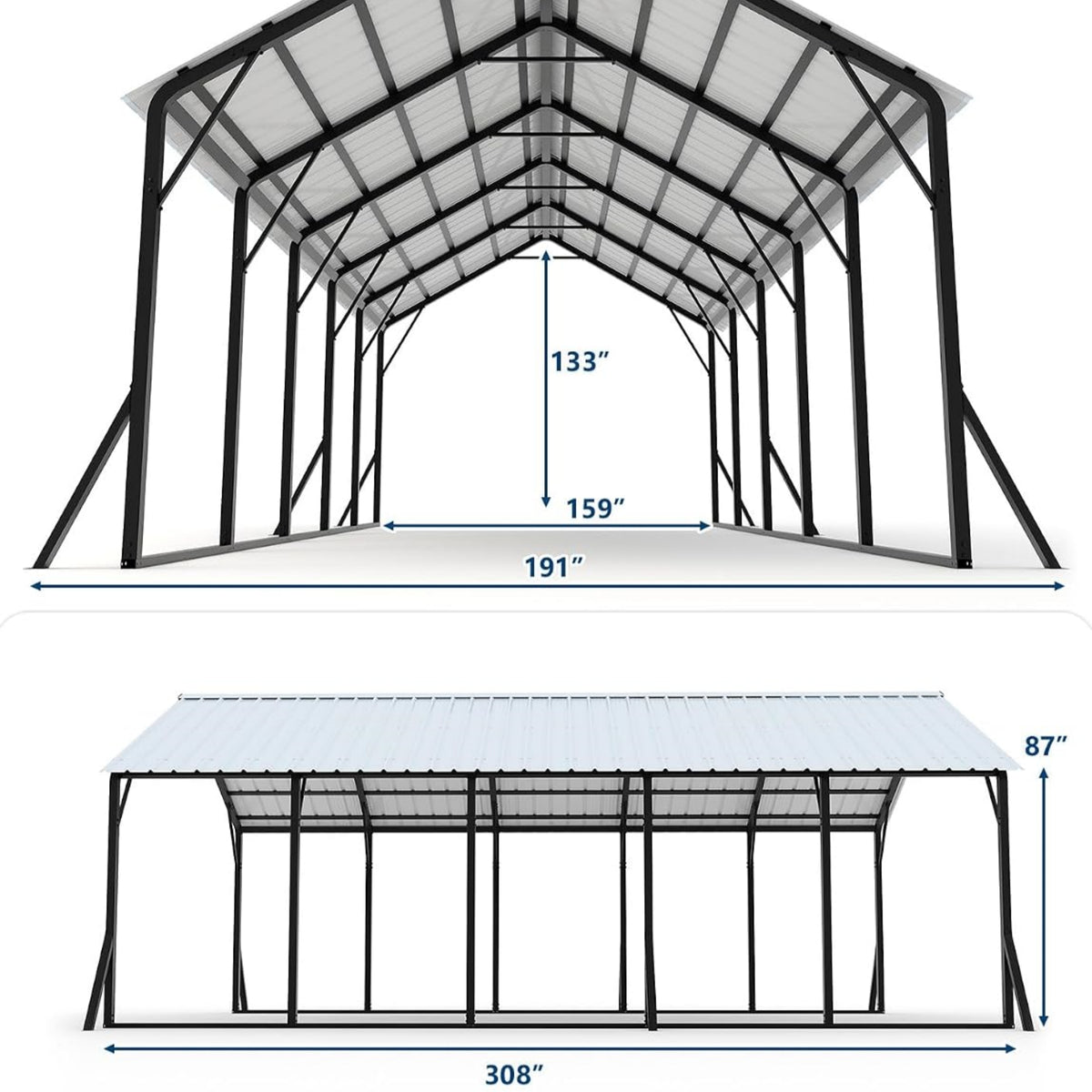 Garvee Metal Carport, Heavy-Duty