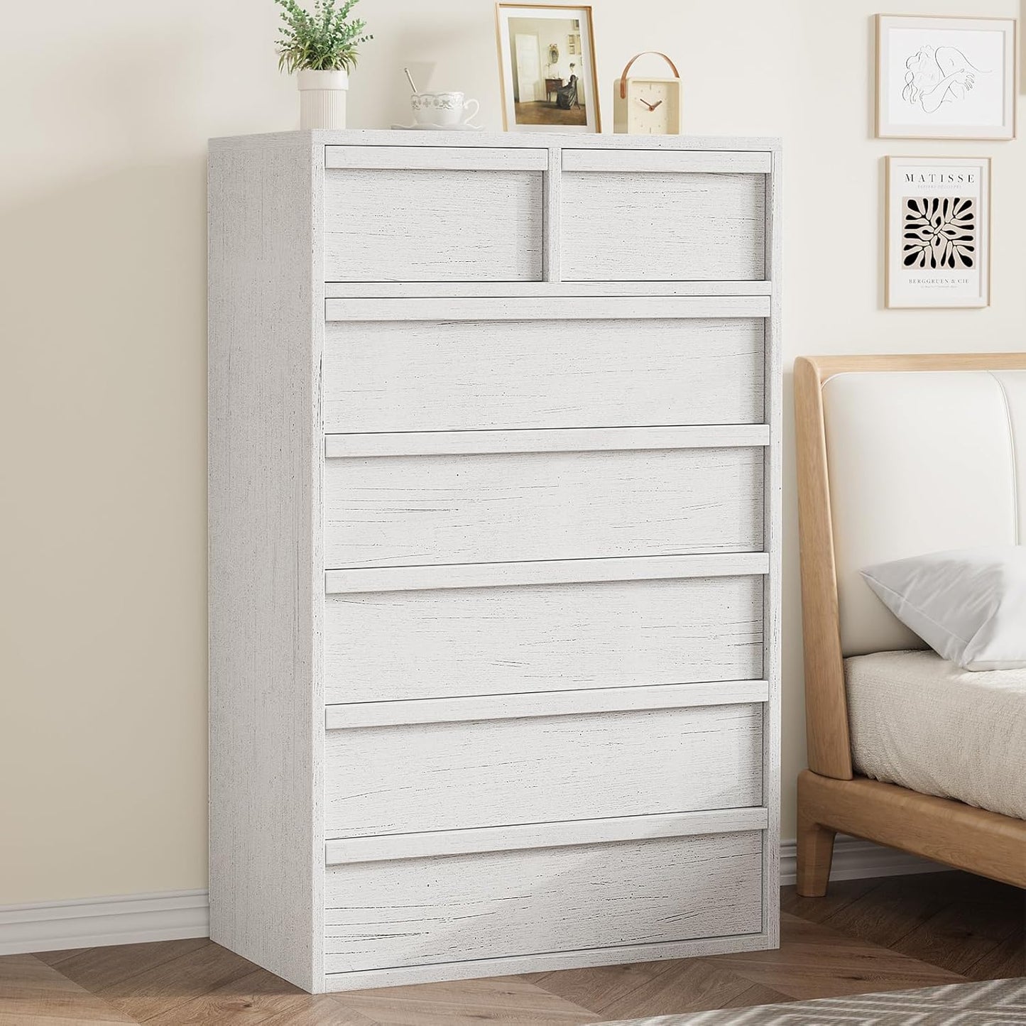 Garvee Vertical Chest of Drawers with 7 Drawers, 29.5 x 15.9 x 46.8"