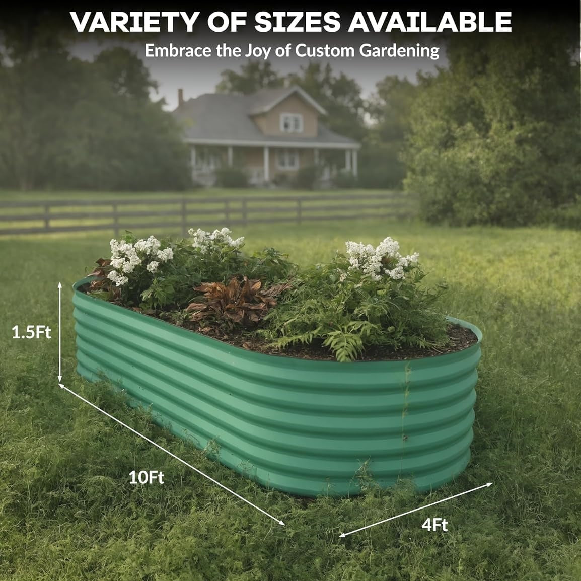Garvee Elliptical feet Steel Planter Box, Raised Garden Bed