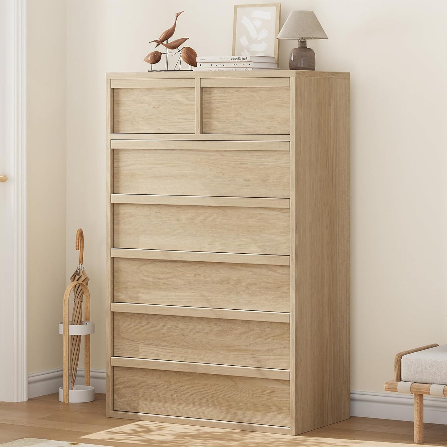 Garvee Vertical Chest of Drawers with 7 Drawers, 29.5 x 15.9 x 46.8"