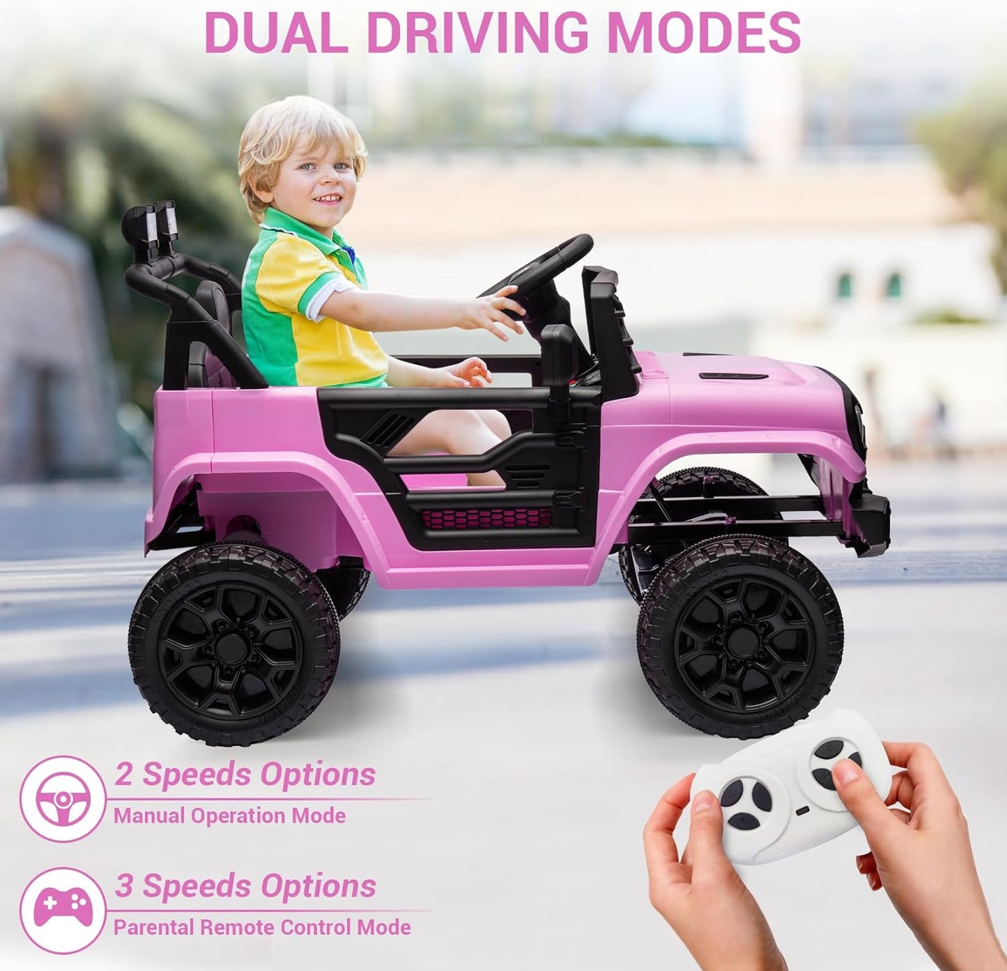 Garvee Kids Ride On Truck Car TR2311 with Remote Controller, LED Lights & Music, Age 3+