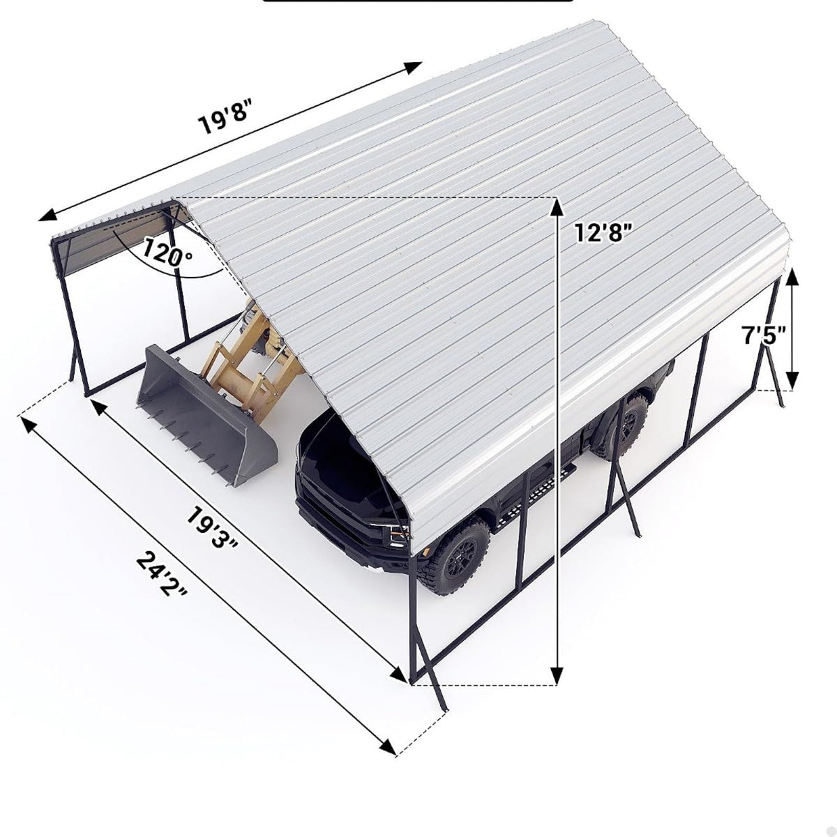 Garvee Metal Carport, Heavy-Duty