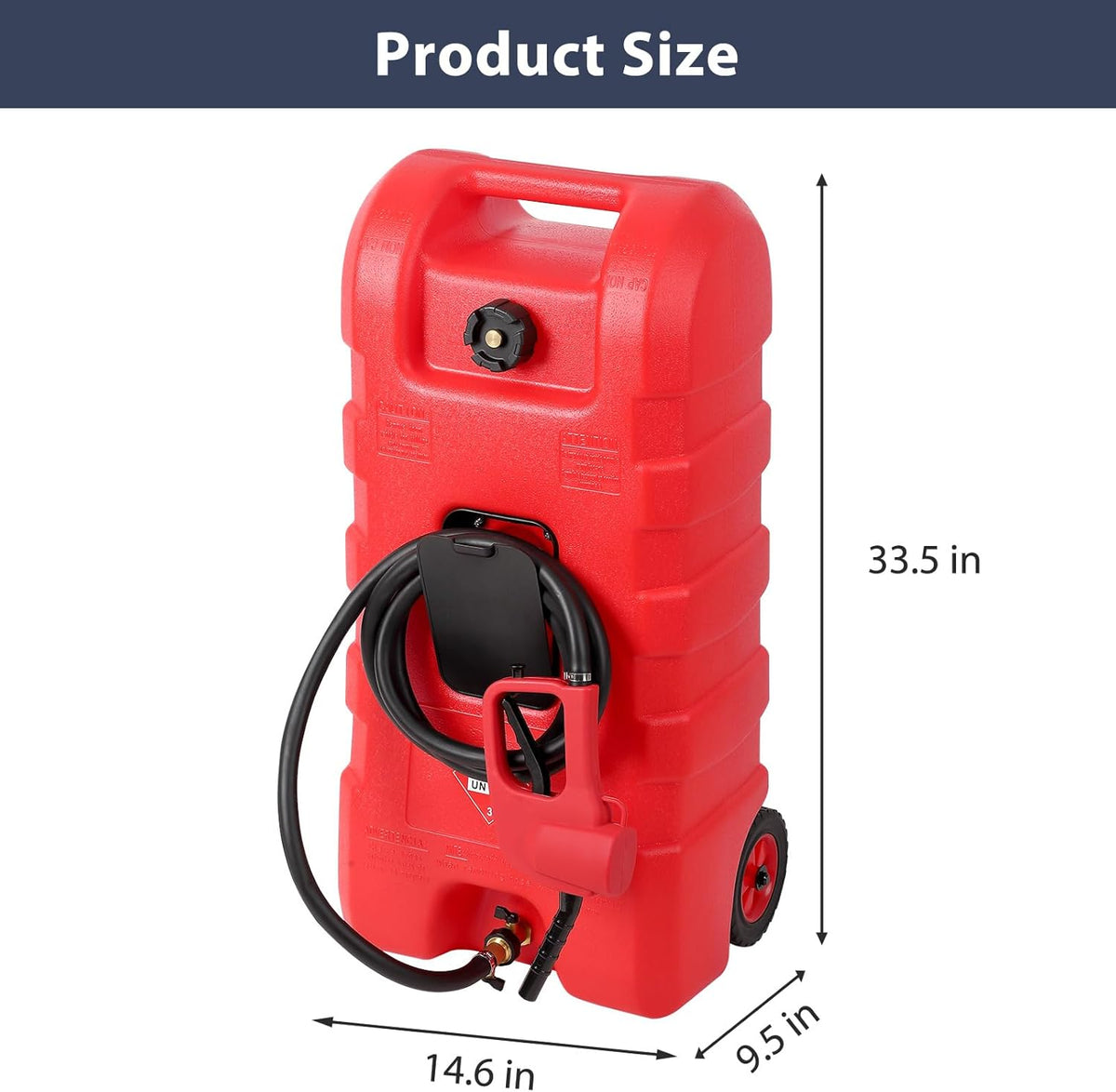 Riedhoff 15.06 Gallon Portable Gas Can, Fluid Transfer Siphon Pump & 10' Delivery Hose