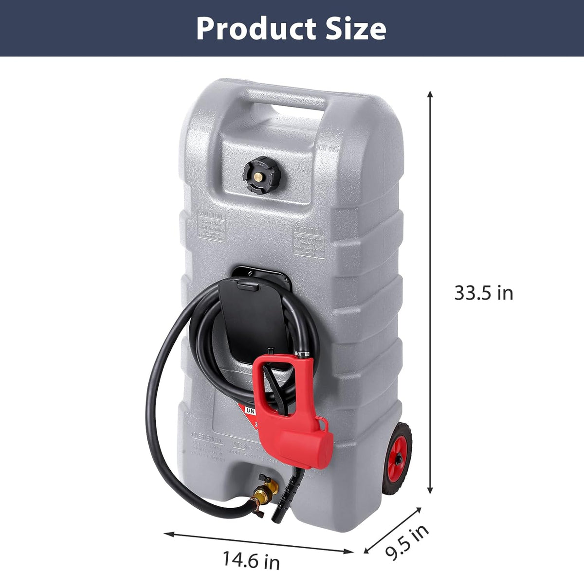 Riedhoff 15.06 Gallon Portable Gas Can, Fluid Transfer Siphon Pump & 10' Delivery Hose