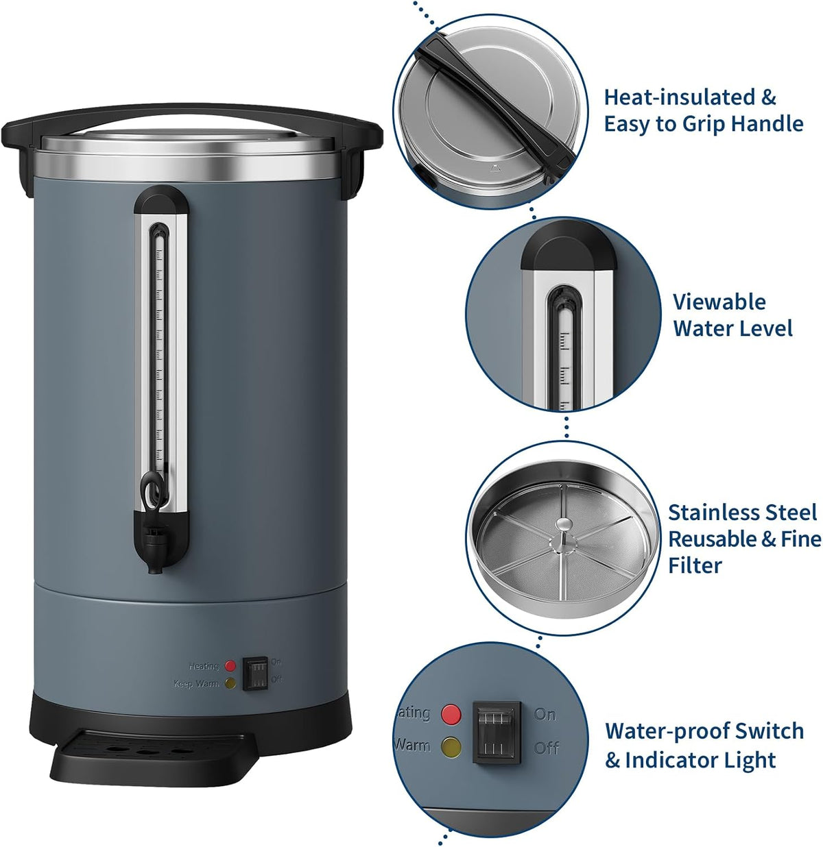 Riedhoff Commercial Coffee Urn, Hot Water Dispenser