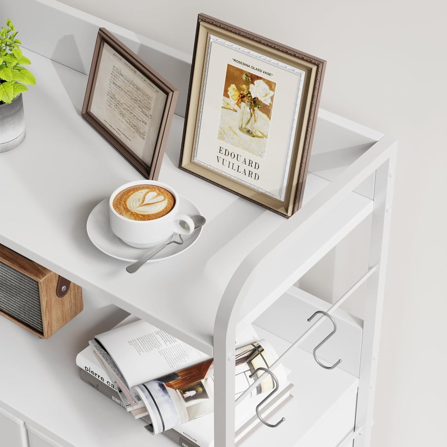 Garvee 5 Drawer Dresser for Bedroom, Wood Top, with Storage Organizer Fabric Bins