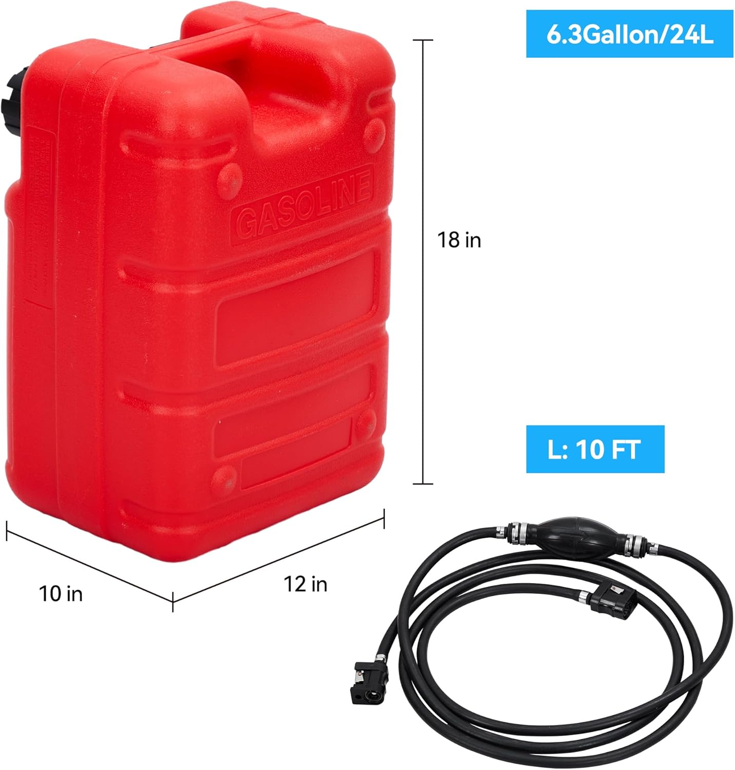 Riedhoff Marine Tank, with Line and Hand Pump, Red