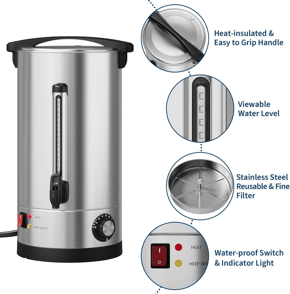 Riedhoff Commercial Coffee Urn, Hot Water Dispenser