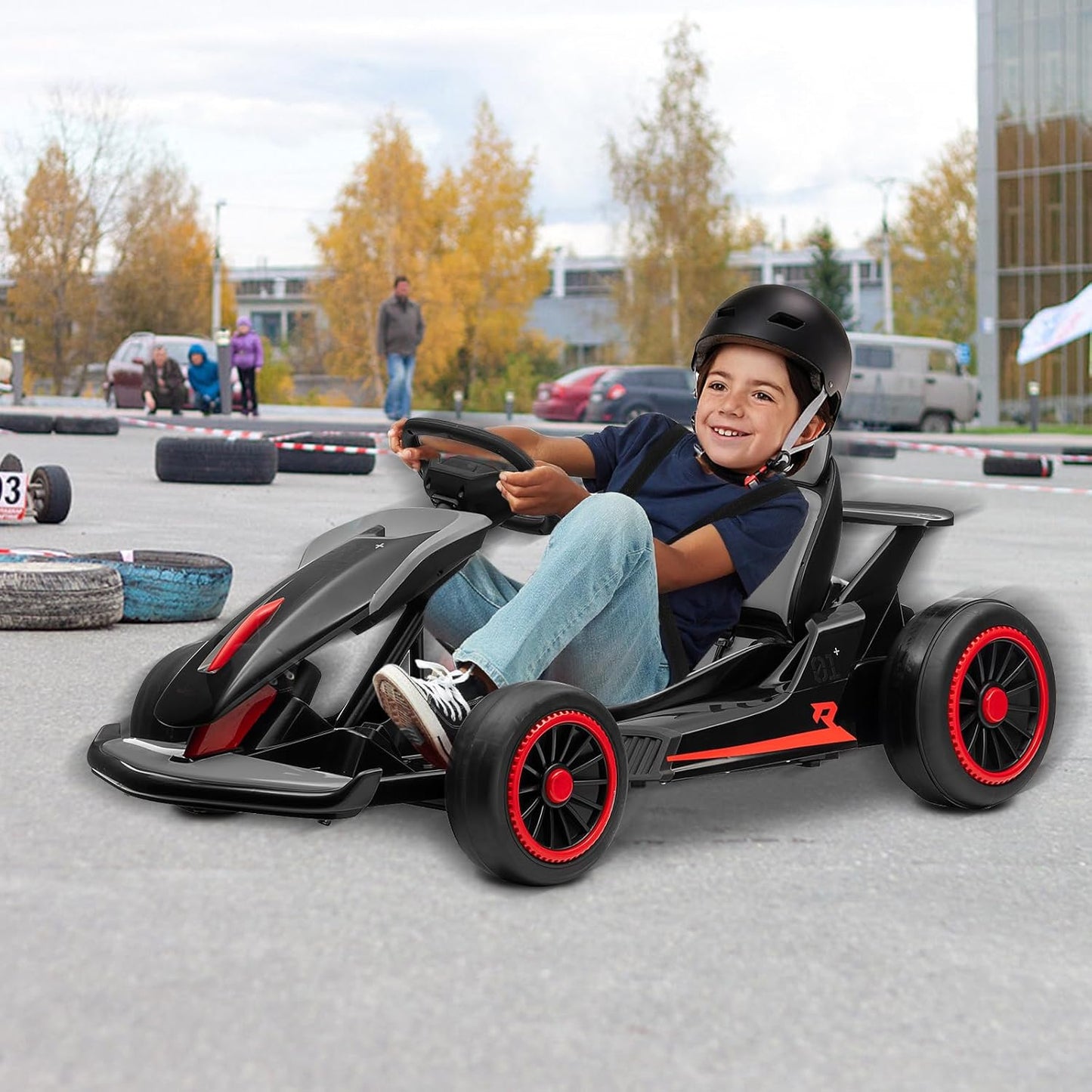 Garvee Kids Electric Drift Go-Kart, 24V 7AH Battery, 2*150W Motors, Outdoor Ride On Toy