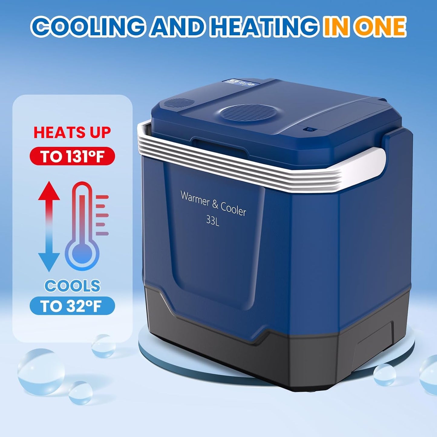 Riedhoff Car Refrigerator, Cooler & Warmer 35 Quart/33 L, 12V/110V AC Plug in