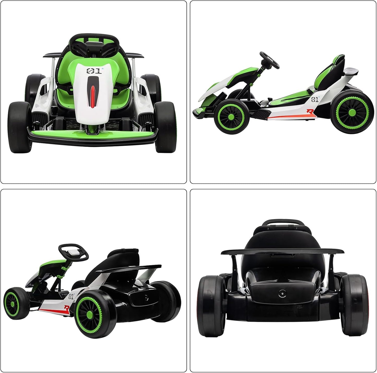 Garvee Kids Electric Drift Go-Kart, 24V 7AH Battery, 2*150W Motors, Outdoor Ride On Toy