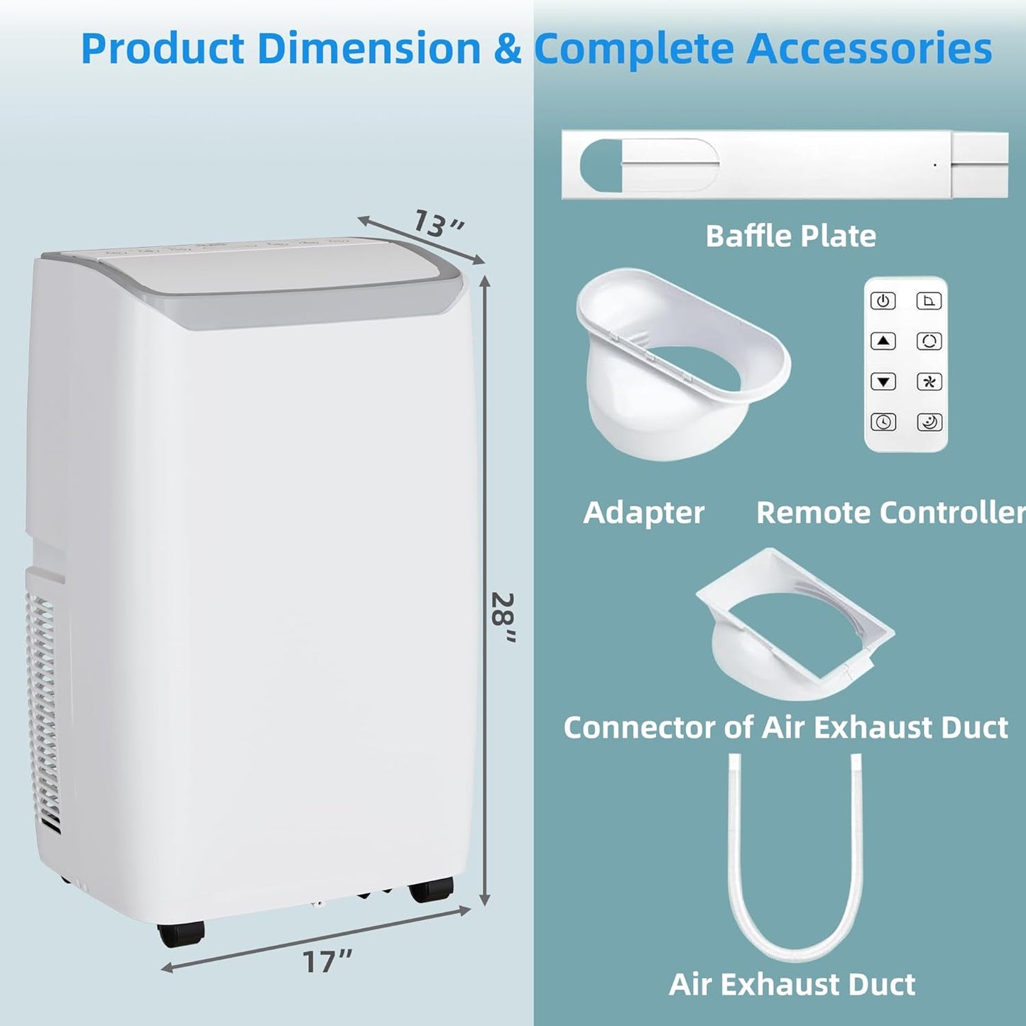 Goldensoil 14000 BTU Portable Air Conditioners Cool up to 750 Sq.ft, 4 Modes with Large LED Display