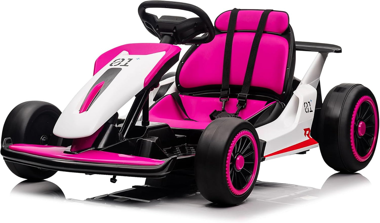 Garvee Kids Electric Drift Go-Kart, 24V 7AH Battery, 2*150W Motors, Outdoor Ride On Toy