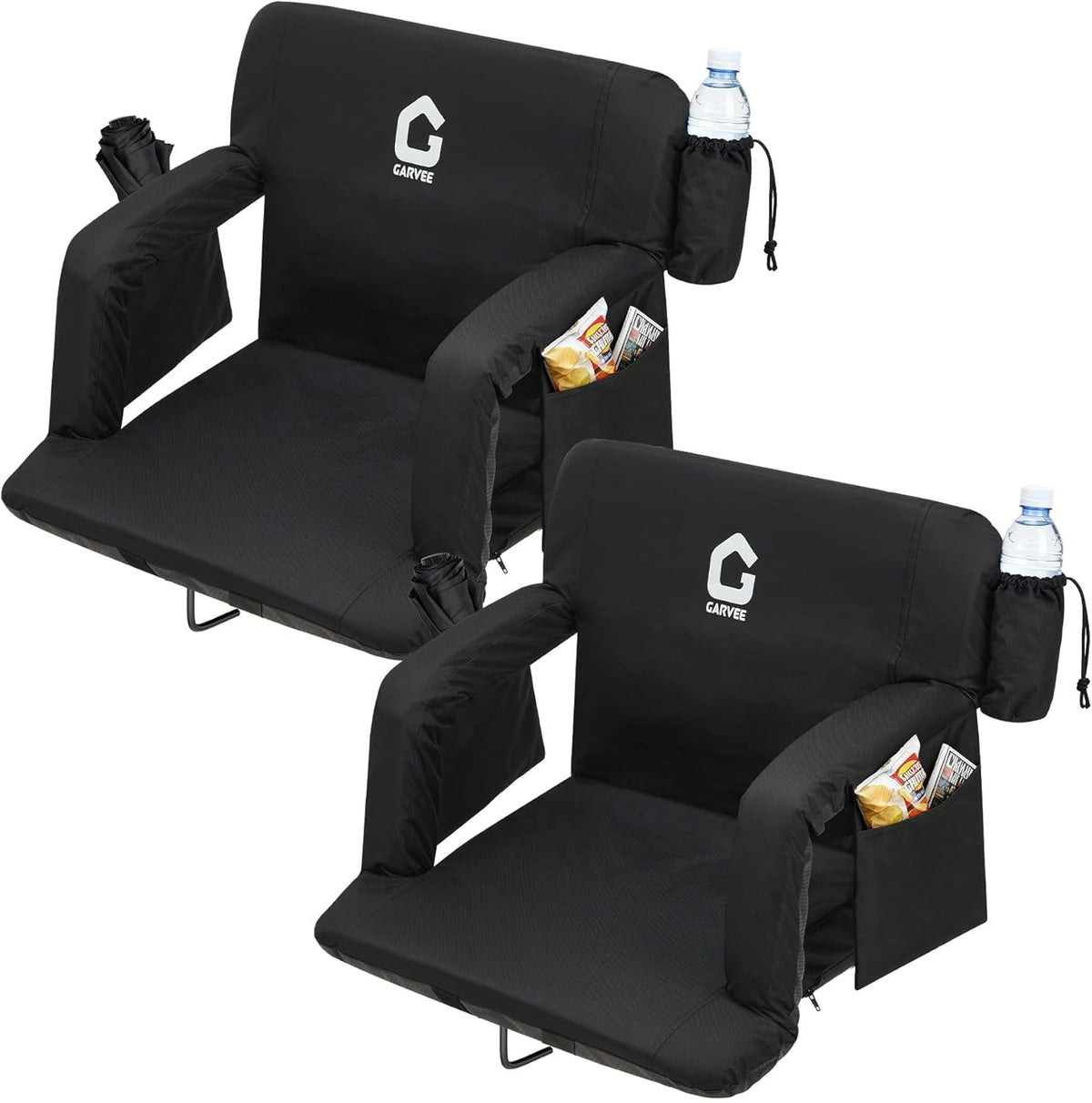 Riedhoff 6 Position Adjustable Stadium Bleacher Seats, 2 Count