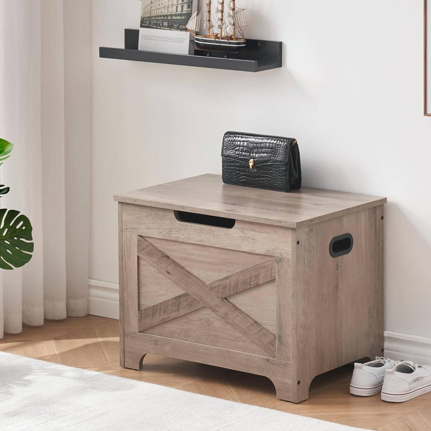 Garvee Lift Top Storage Chest, with Safety Hinge, Retro Color