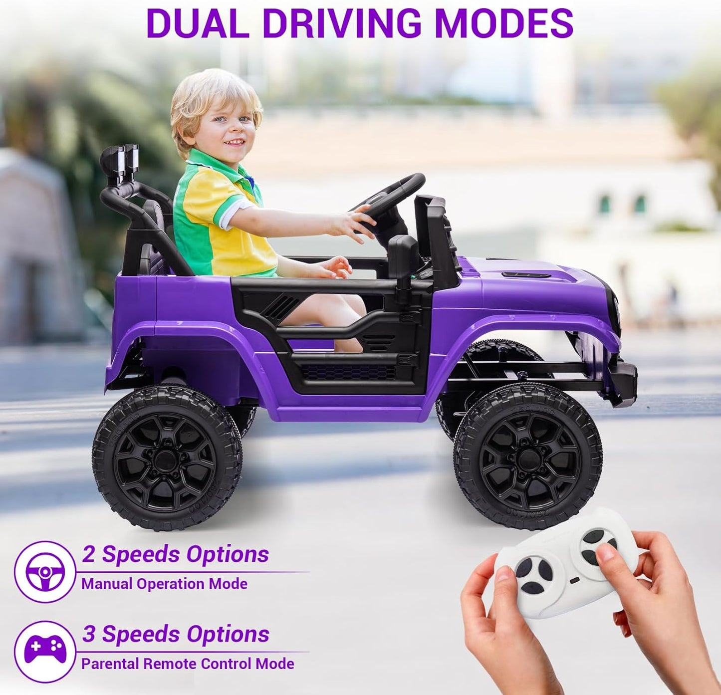 Garvee Kids Ride On Truck Car TR2311 with Remote Controller, LED Lights & Music, Age 3+