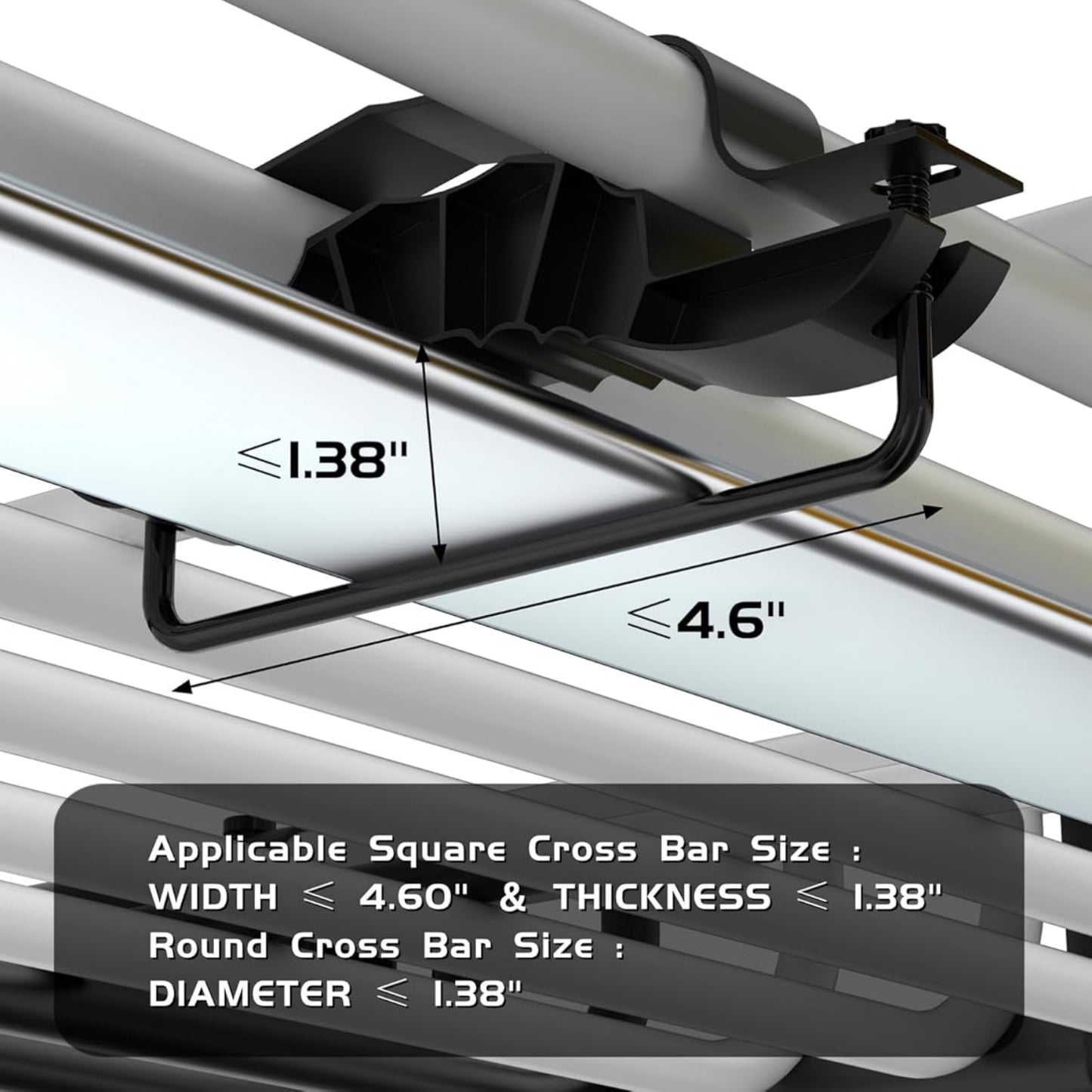 Garvee Universal Roof Rack Basket 46" x 36", with 44" x 34" Waterproof Luggage Bag, Black