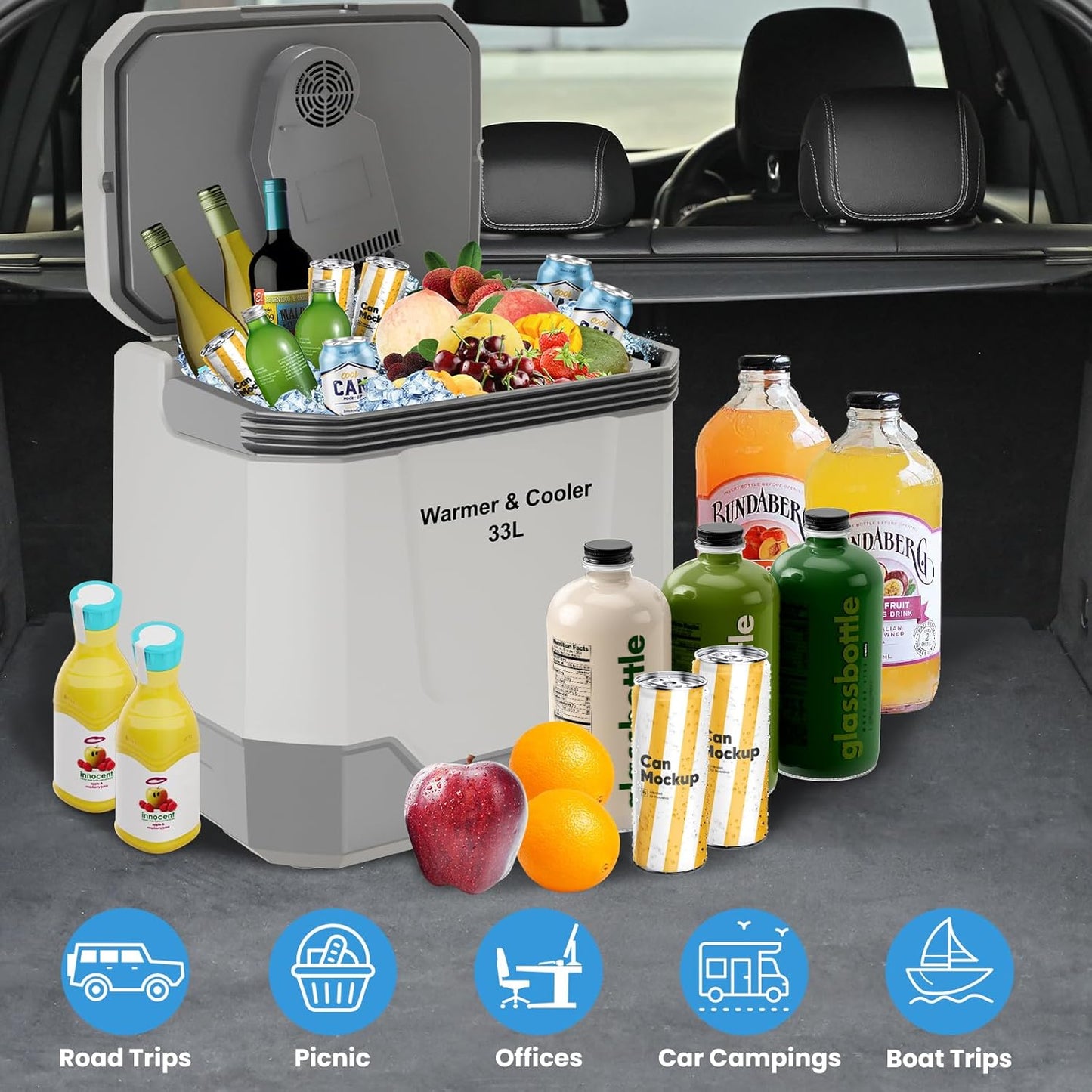 Riedhoff Car Refrigerator, Cooler & Warmer 35 Quart/33 L, 12V/110V AC Plug in