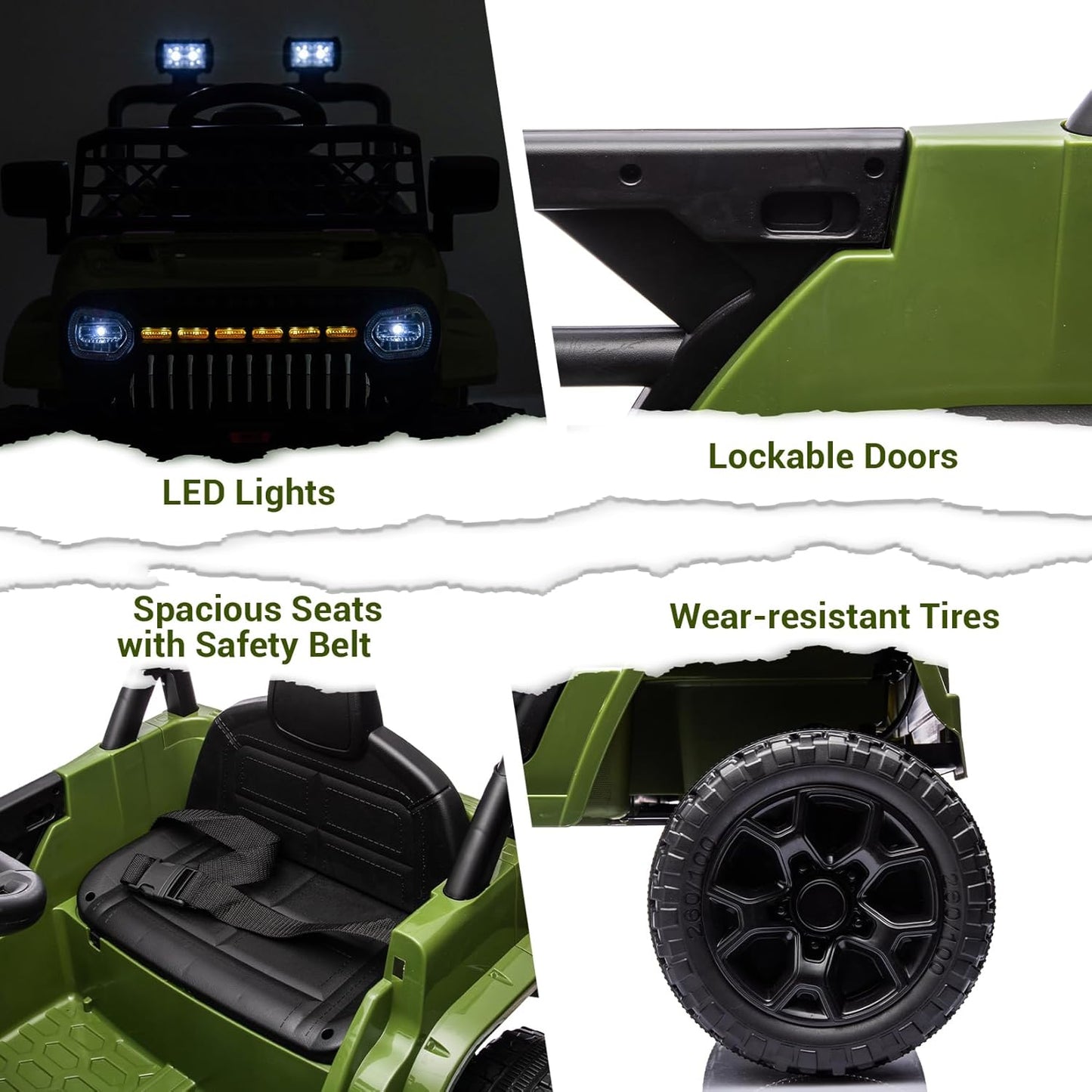 Garvee Kids Ride On Truck Car TR2311 with Remote Controller, LED Lights & Music, Age 3+