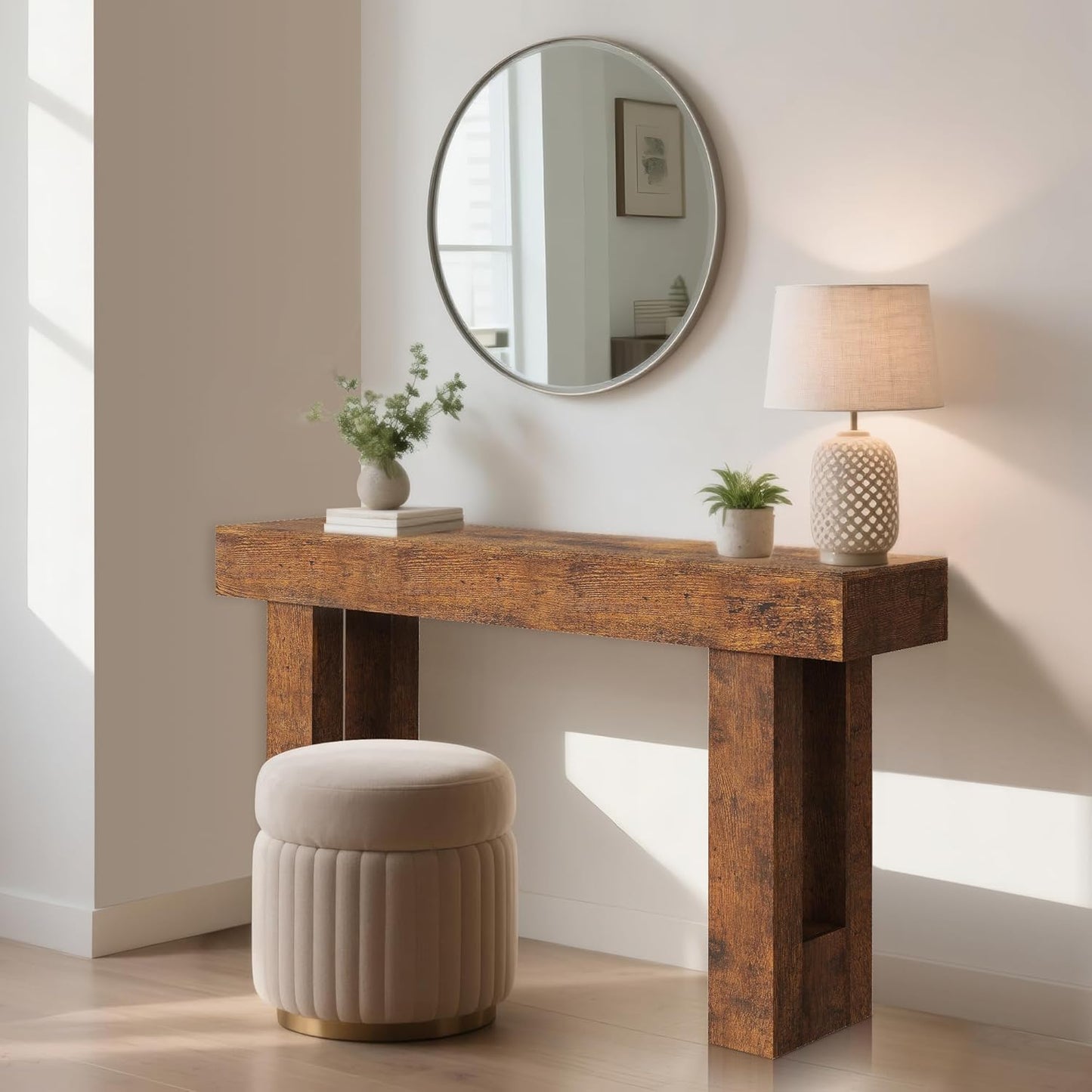 Garvee 63" Console Table for Entryway, Industrial Console Sofa Table