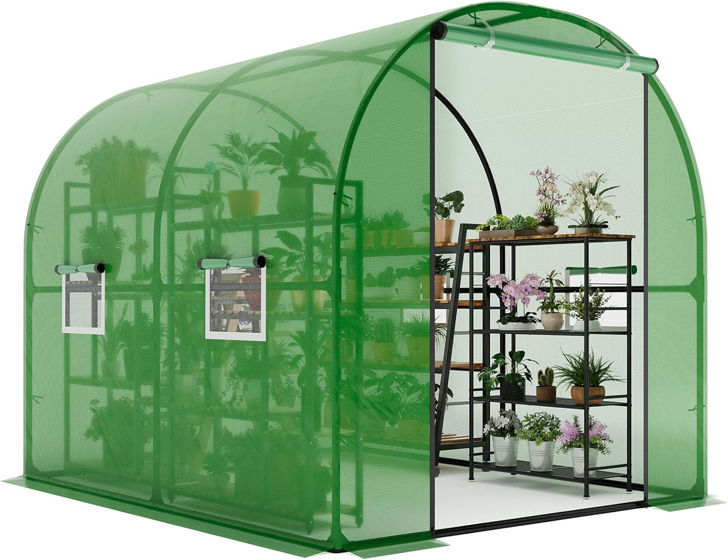 Garvee Portable Walk-in Greenhouse 98.42 x 78.74 x 78.74", Upgraded Heavy Duty Frame