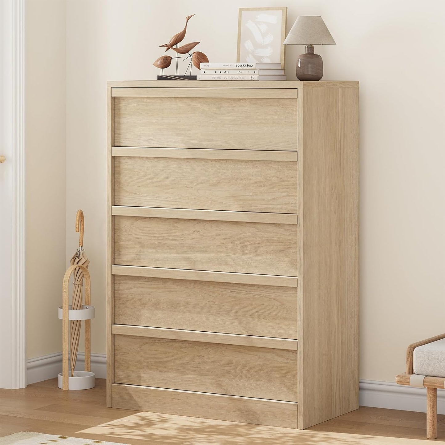 Garvee Vertical Chest of Drawers with 5 Drawers, 29.5 x 15.9 x 43.3"