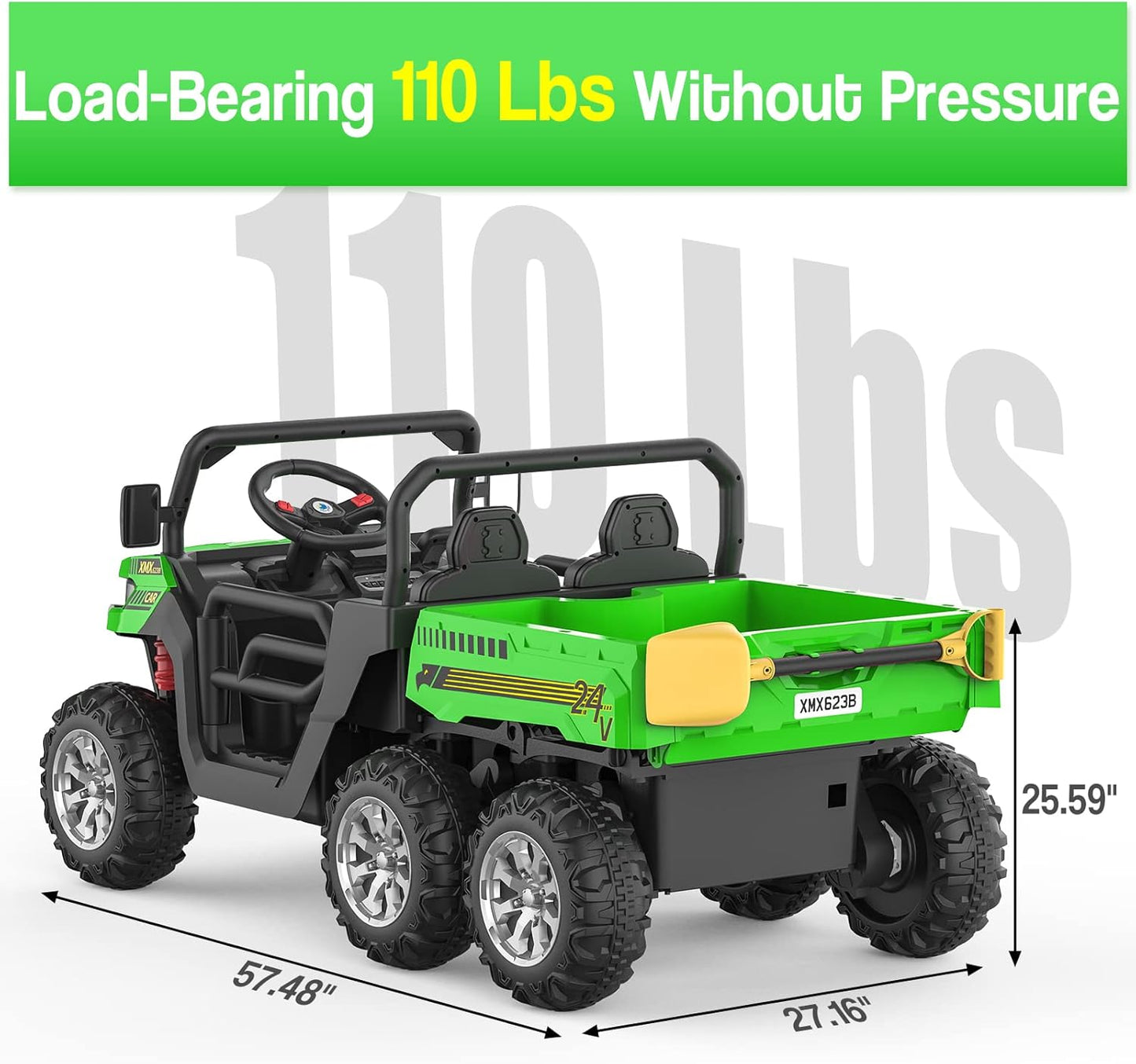 Garvee 24V Ride On Dump Truck for Kids, 4 x 75W Motors