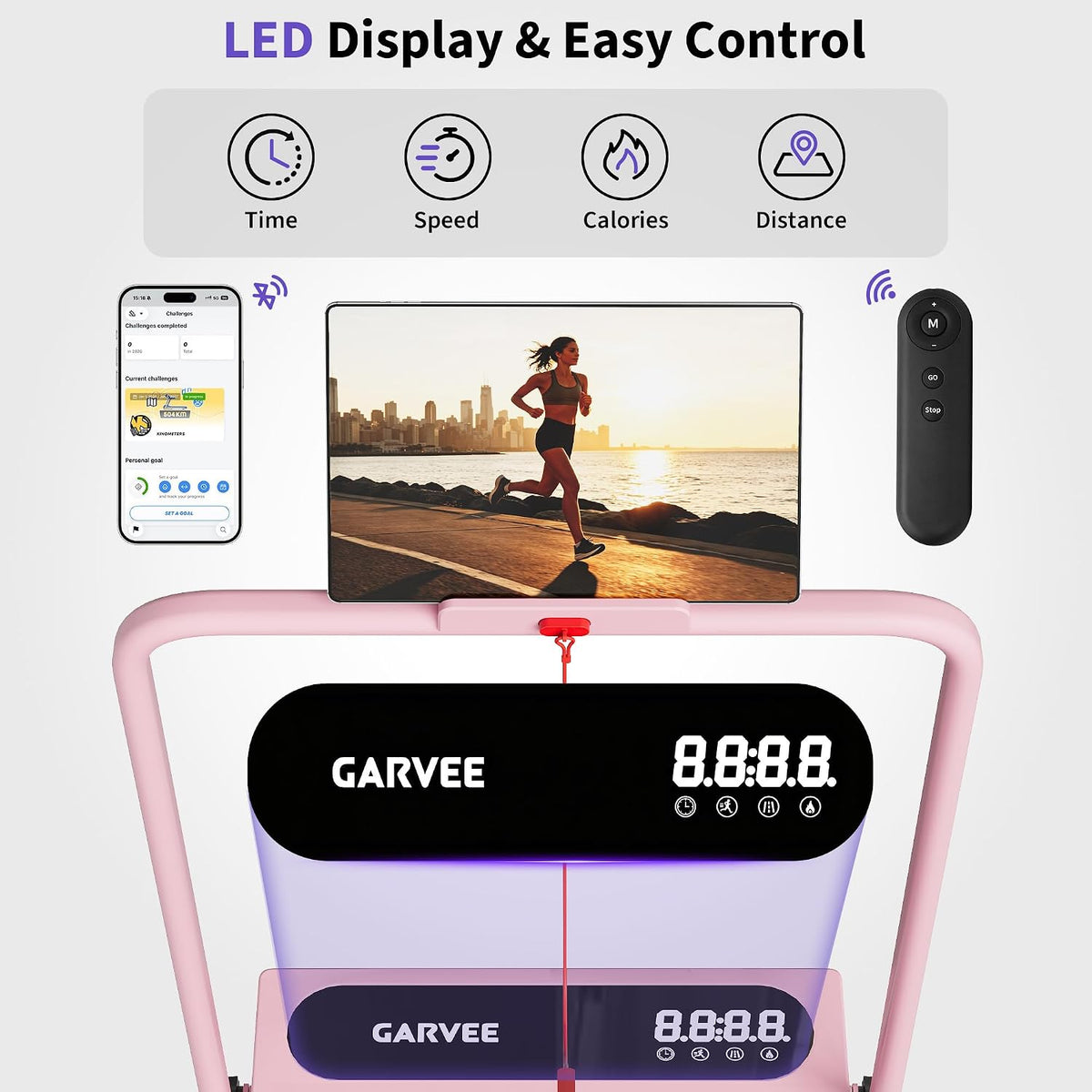 Riedhoff Folding Walking Pad Treadmill for Home, 3.0 HP Under Desk Treadmill with Smart APP