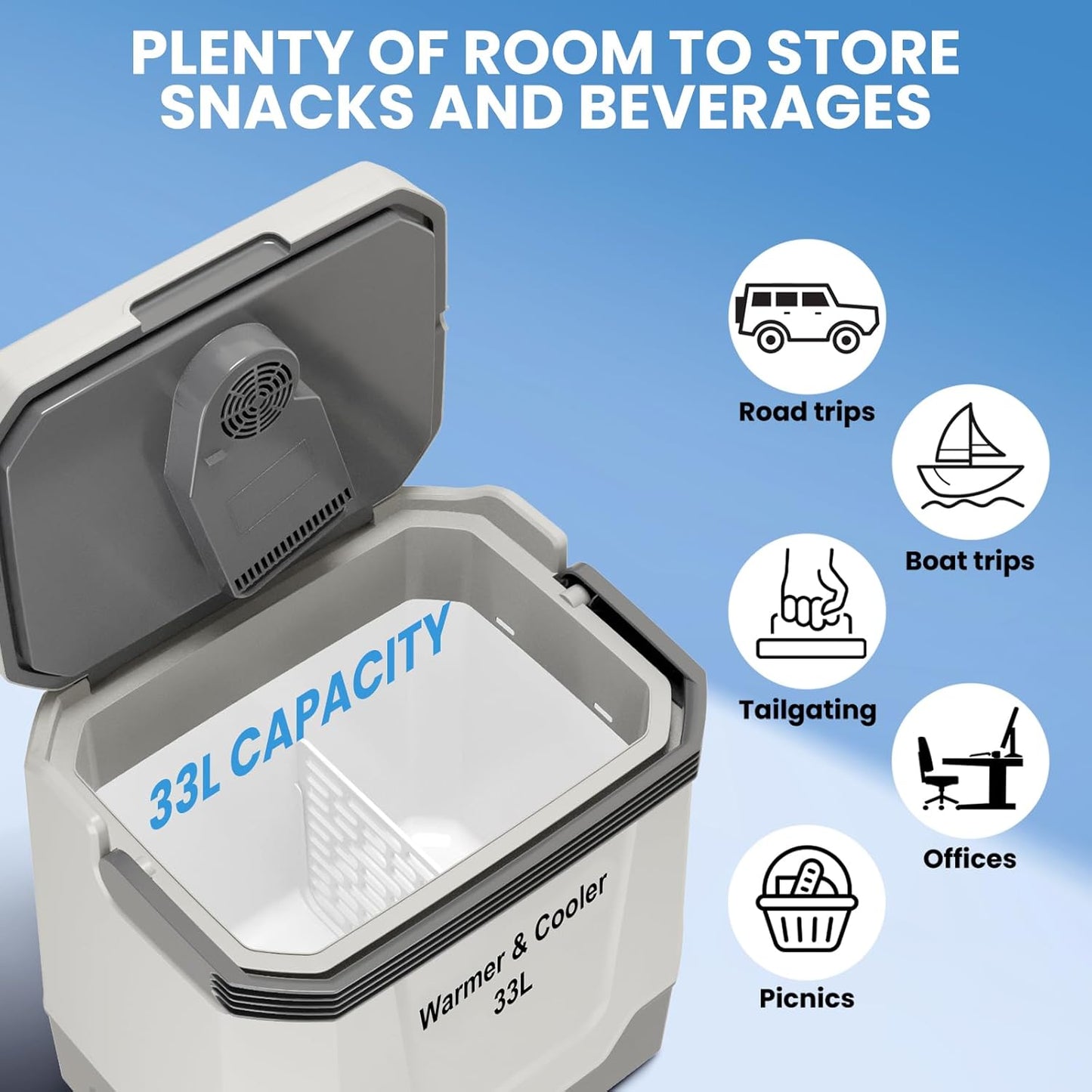Riedhoff Car Refrigerator, Cooler & Warmer 35 Quart/33 L, 12V/110V AC Plug in