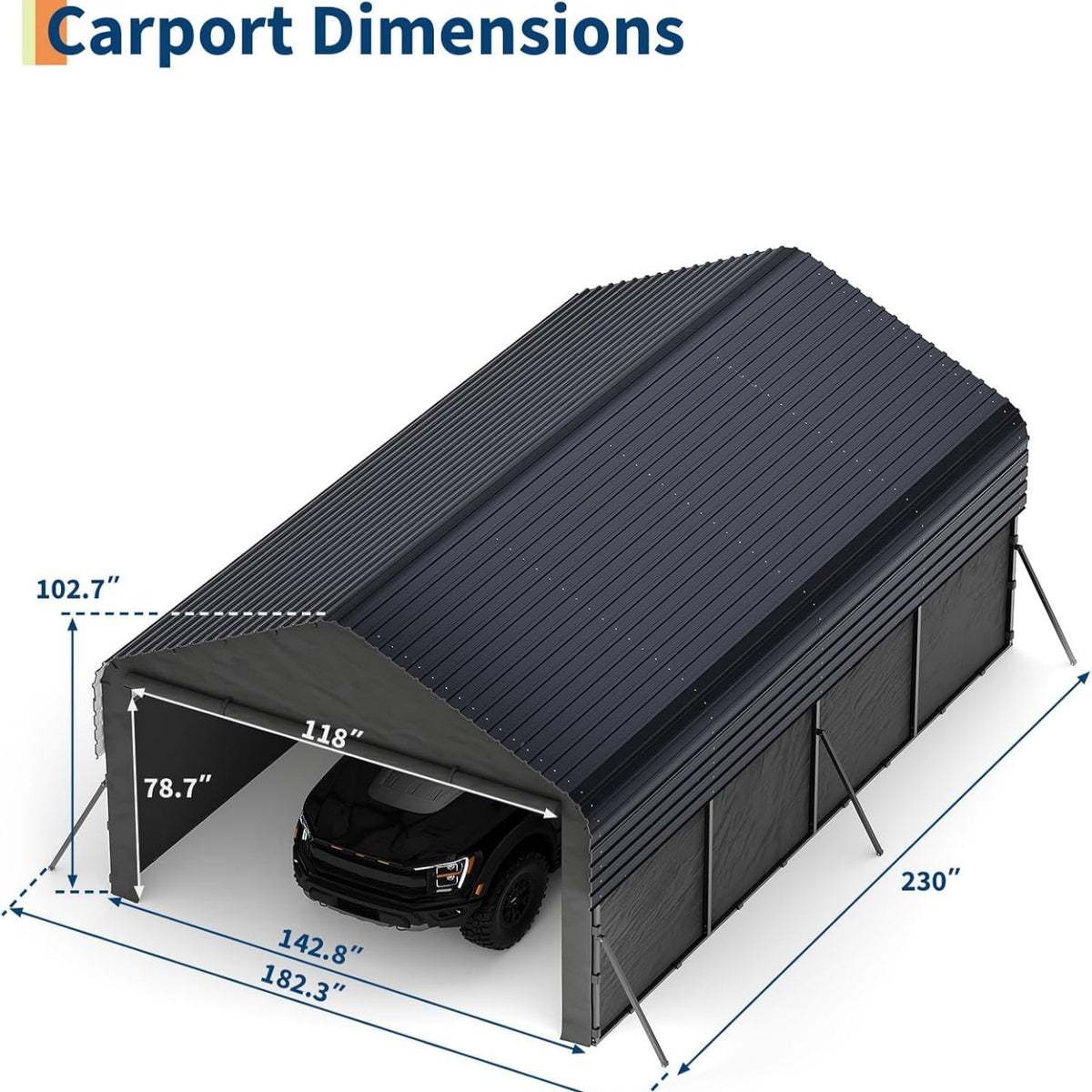 Garvee Metal Carport, Heavy-Duty