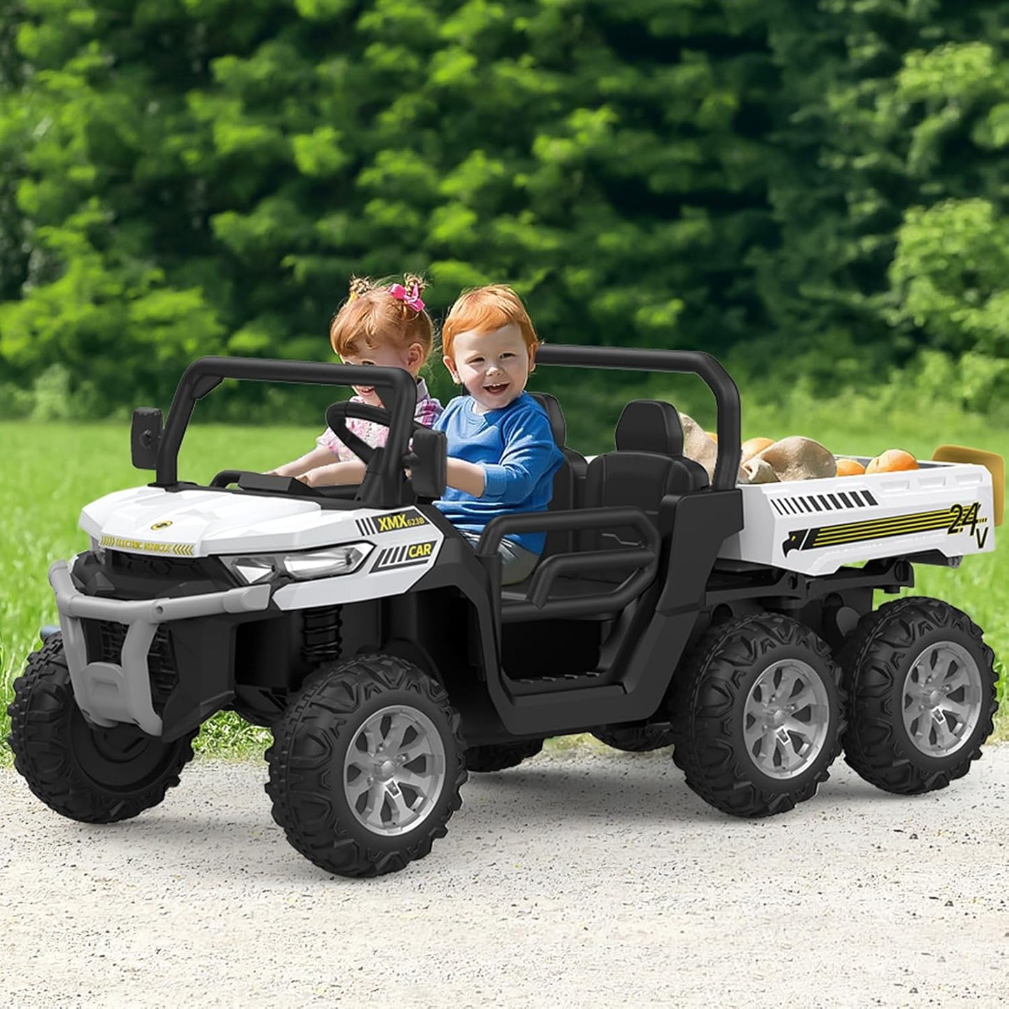 Garvee 24V Ride On Dump Truck for Kids, 4 x 75W Motors