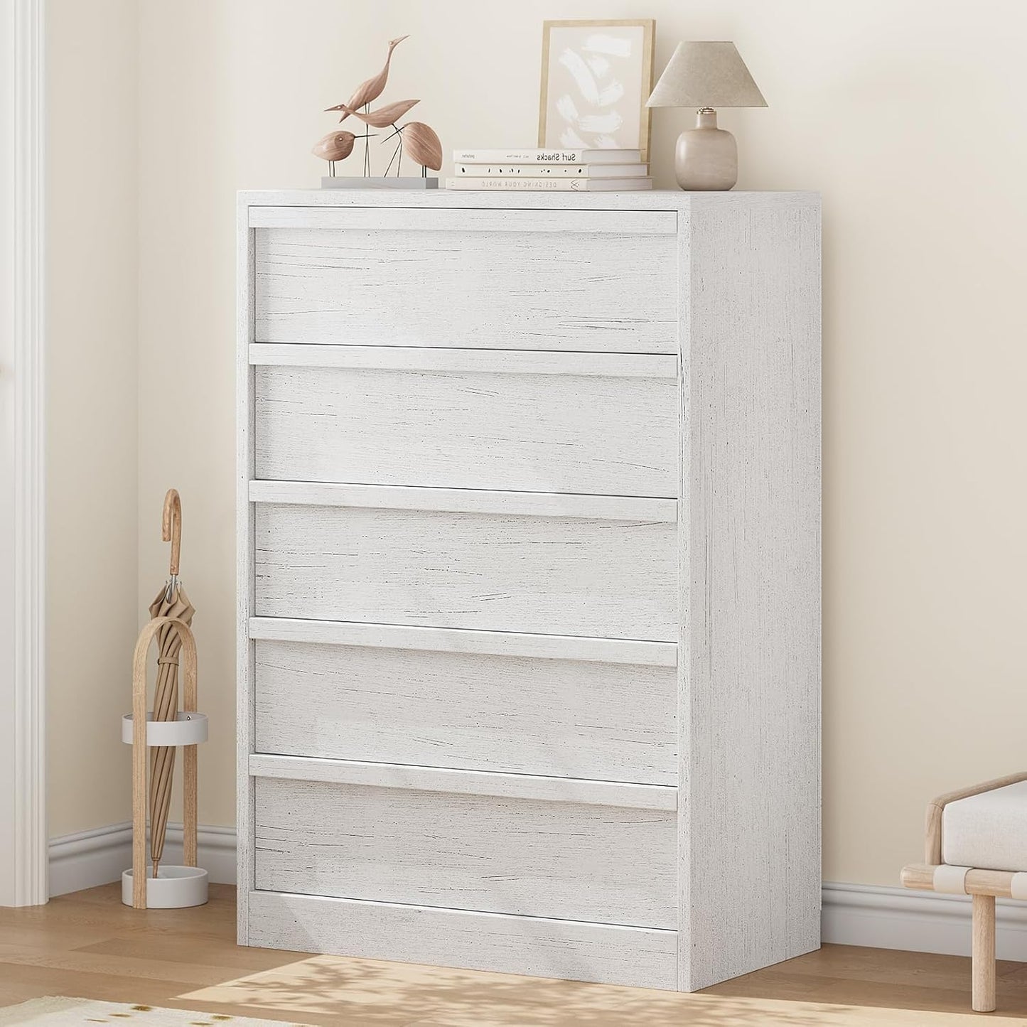 Garvee Vertical Chest of Drawers with 5 Drawers, 29.5 x 15.9 x 43.3"