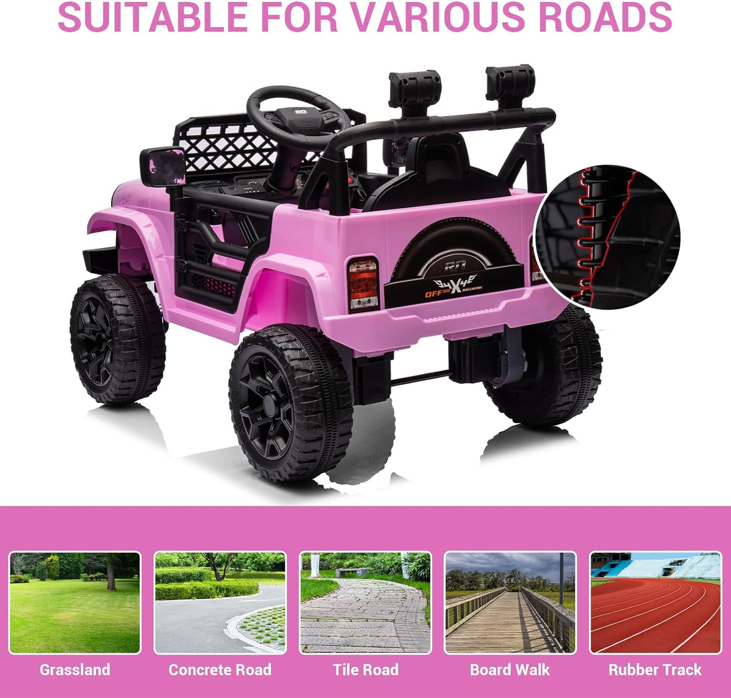 Garvee Kids Ride On Truck Car TR2311 with Remote Controller, LED Lights & Music, Age 3+