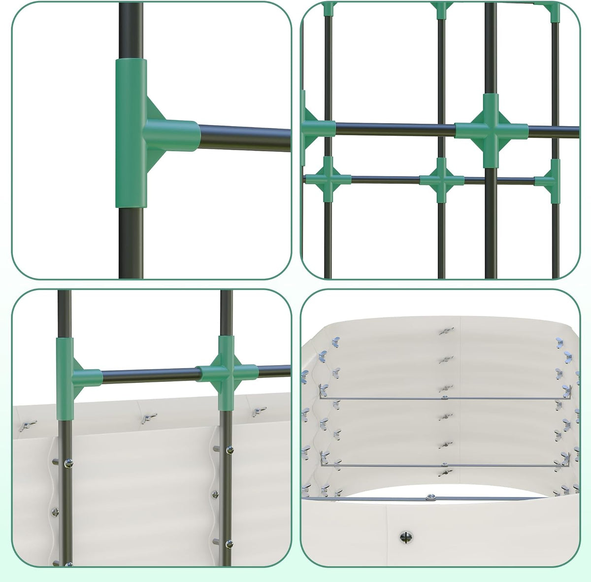 Riedhoff 2 Pack Raised Garden Bed Kit 6.56*1.96*1.47', with 7.87' Tall Arch Trellis