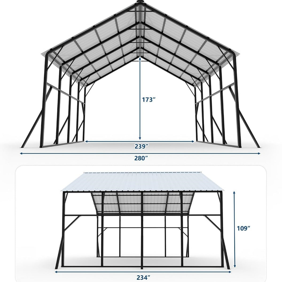 Garvee Metal Carport, Heavy-Duty