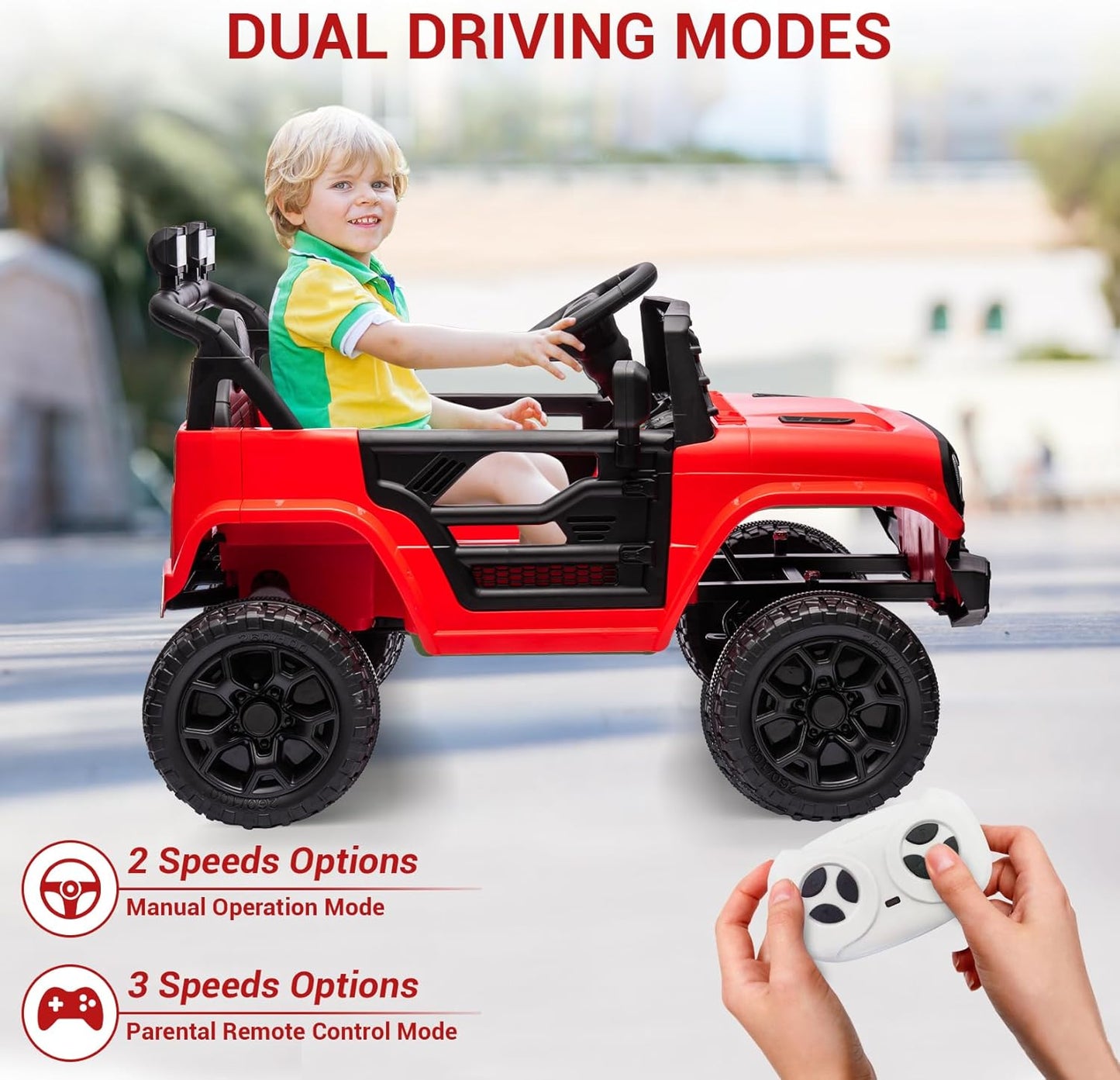 Garvee Kids Ride On Truck Car TR2311 with Remote Controller, LED Lights & Music, Age 3+