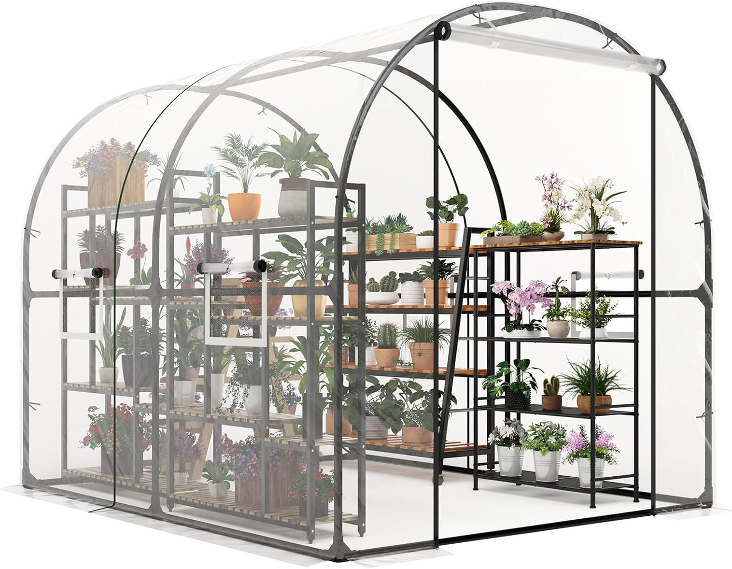 Garvee Portable Walk-in Greenhouse 98.42 x 78.74 x 78.74", Upgraded Heavy Duty Frame