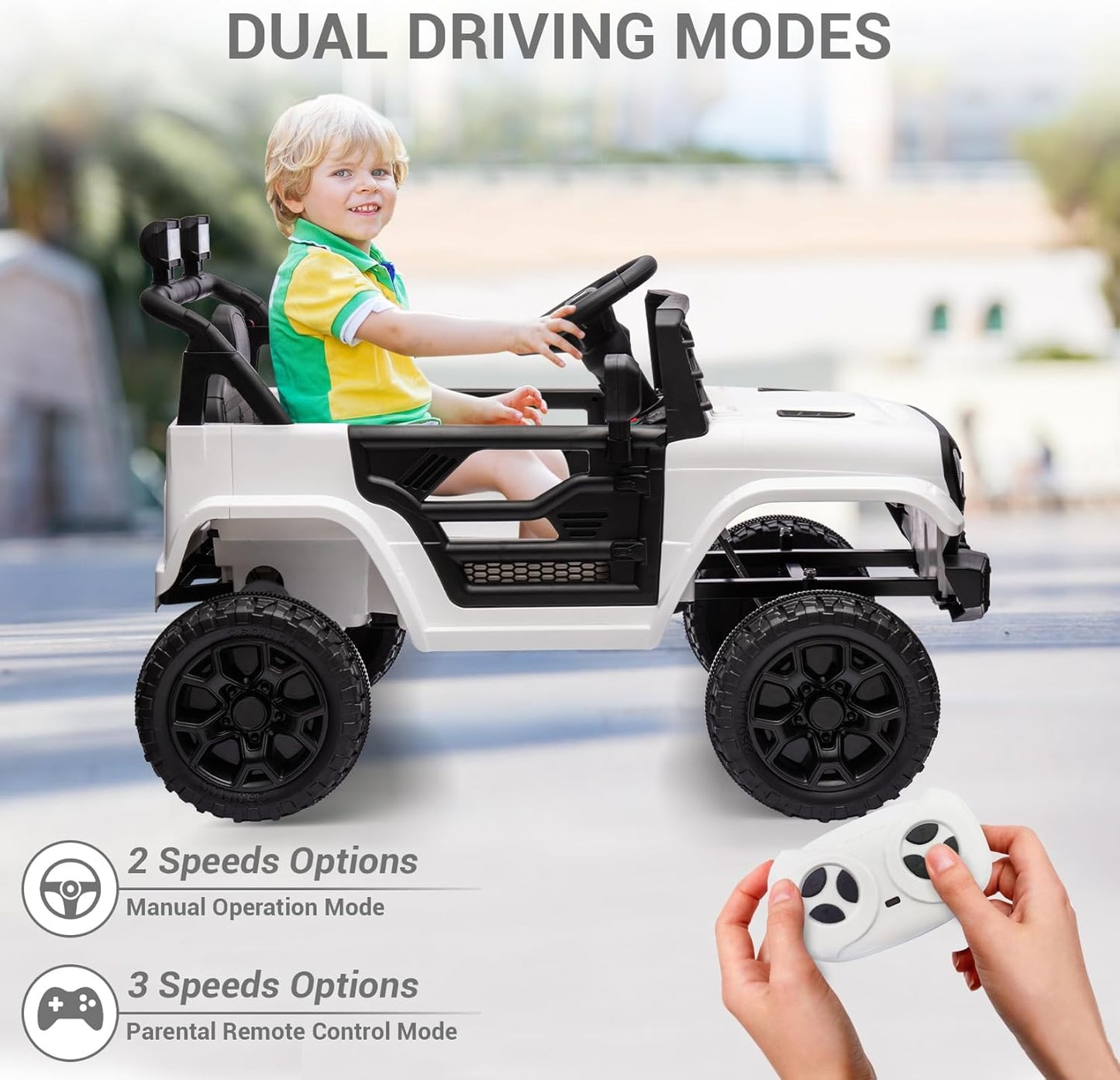 Garvee Kids Ride On Truck Car TR2311 with Remote Controller, LED Lights & Music, Age 3+