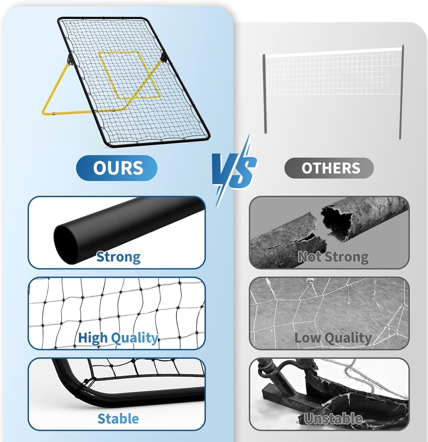Riedhoff Volleyball Rebounder Net 7 x 4 ft, Large Training Bounce Back Net