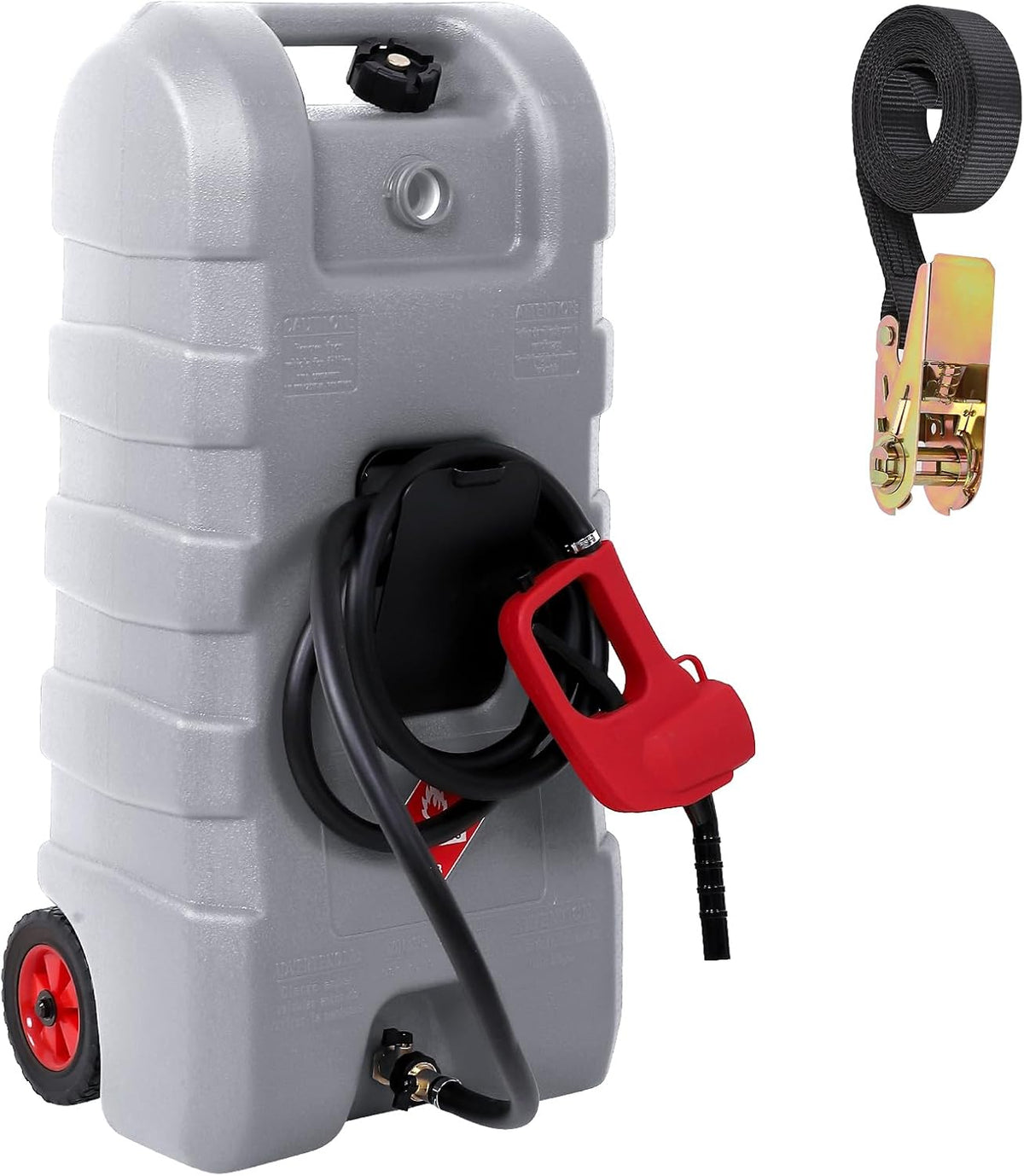 Riedhoff 15.06 Gallon Portable Gas Can, Fluid Transfer Siphon Pump & 10' Delivery Hose