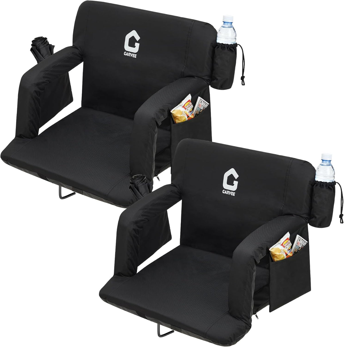 Riedhoff 6 Position Adjustable Stadium Bleacher Seats, 2 Count