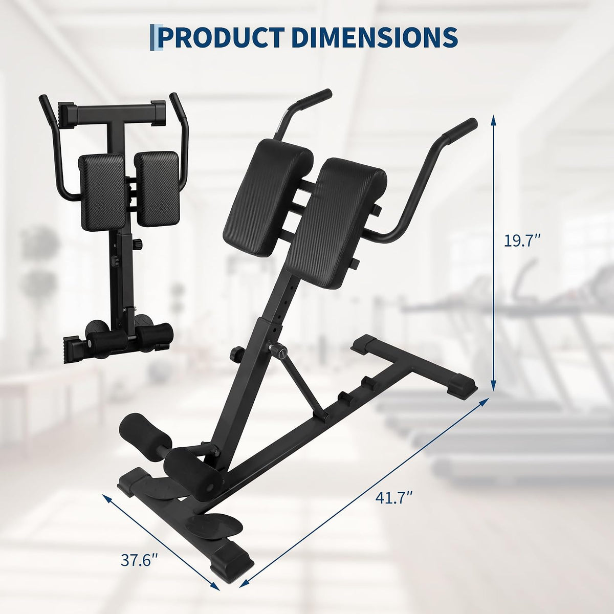 Riedhoff Roman Chair, Adjustable Hyperextension Bench, 25" to 37" Adjustable Height, 330 lbs