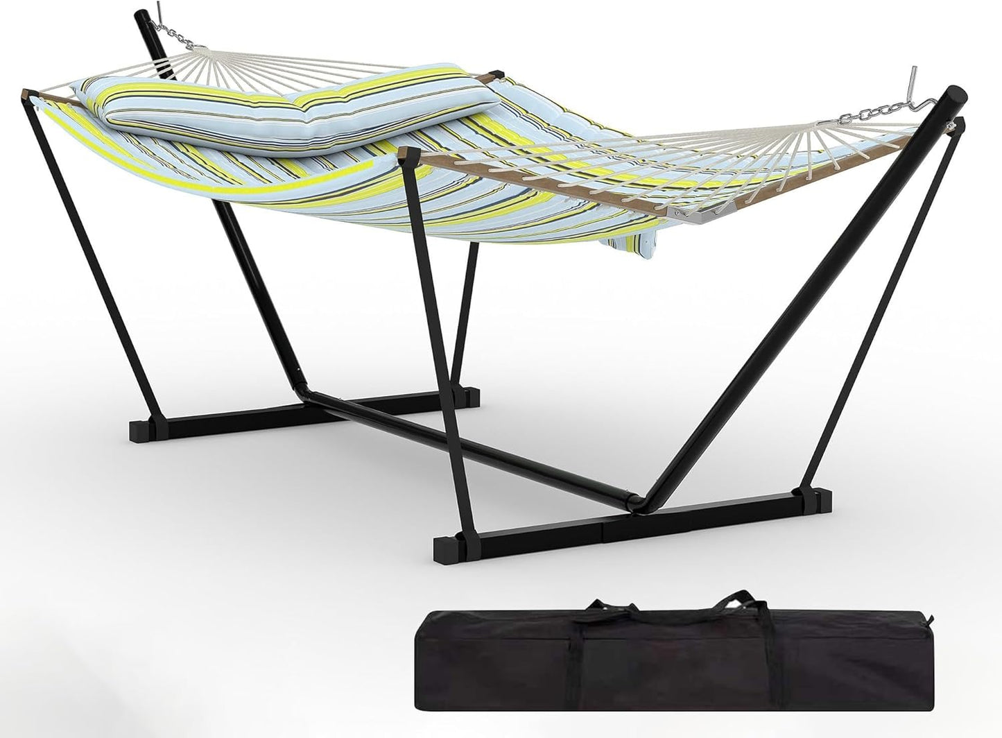 Garvee Double Hammock with Stand, Heavy Duty with Balance Rope